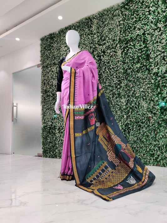 Lord Jagannath Temple Themed Gopalpur Tussar Silk Saree