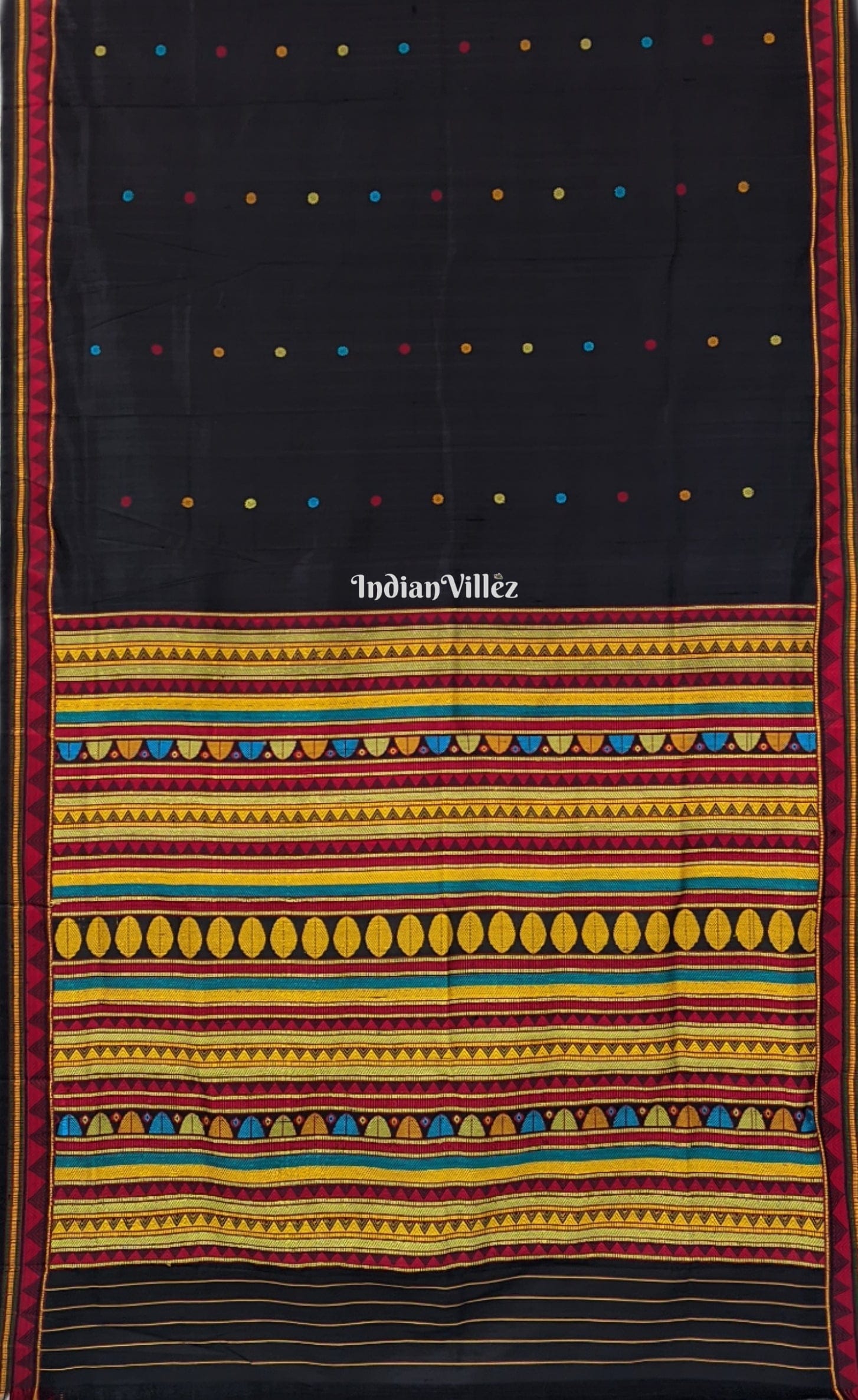 Black Dongria Odisha Handloom Silk Saree