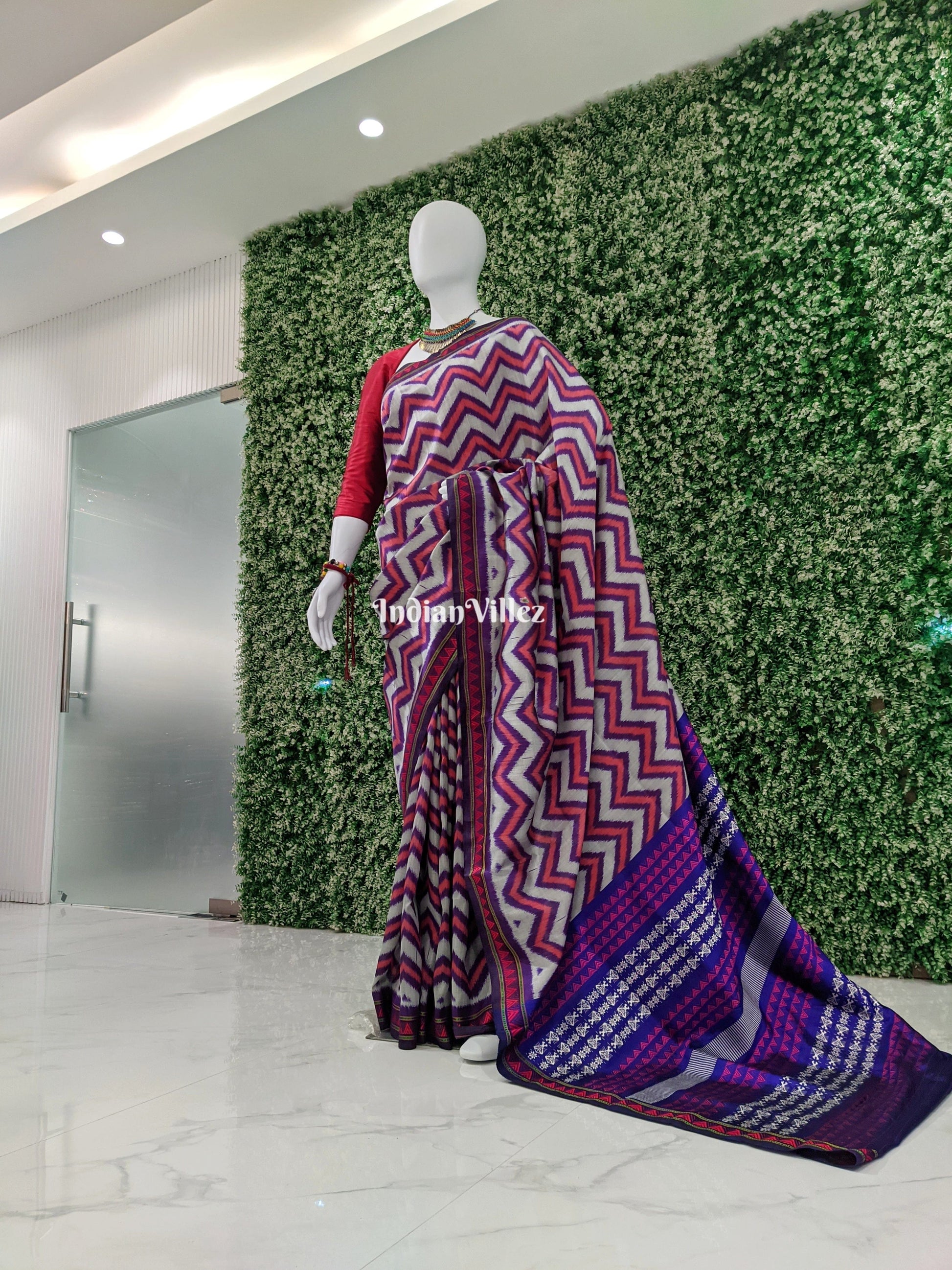 Wave Design with Unique Dongria Border and Pallu Odisha Handloom Saree