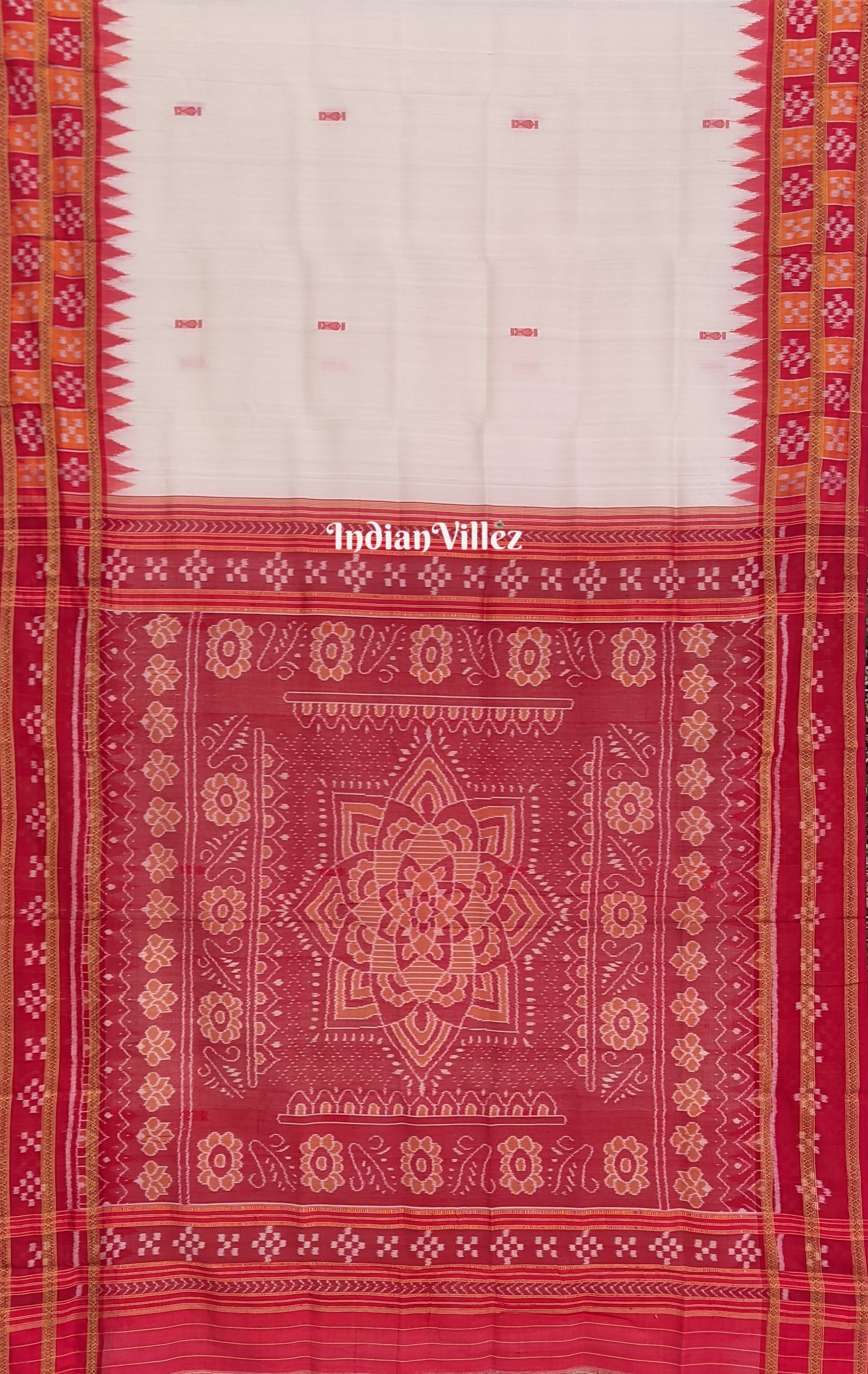 White Border Pasapali Khandua Odisha Handloom Silk Saree