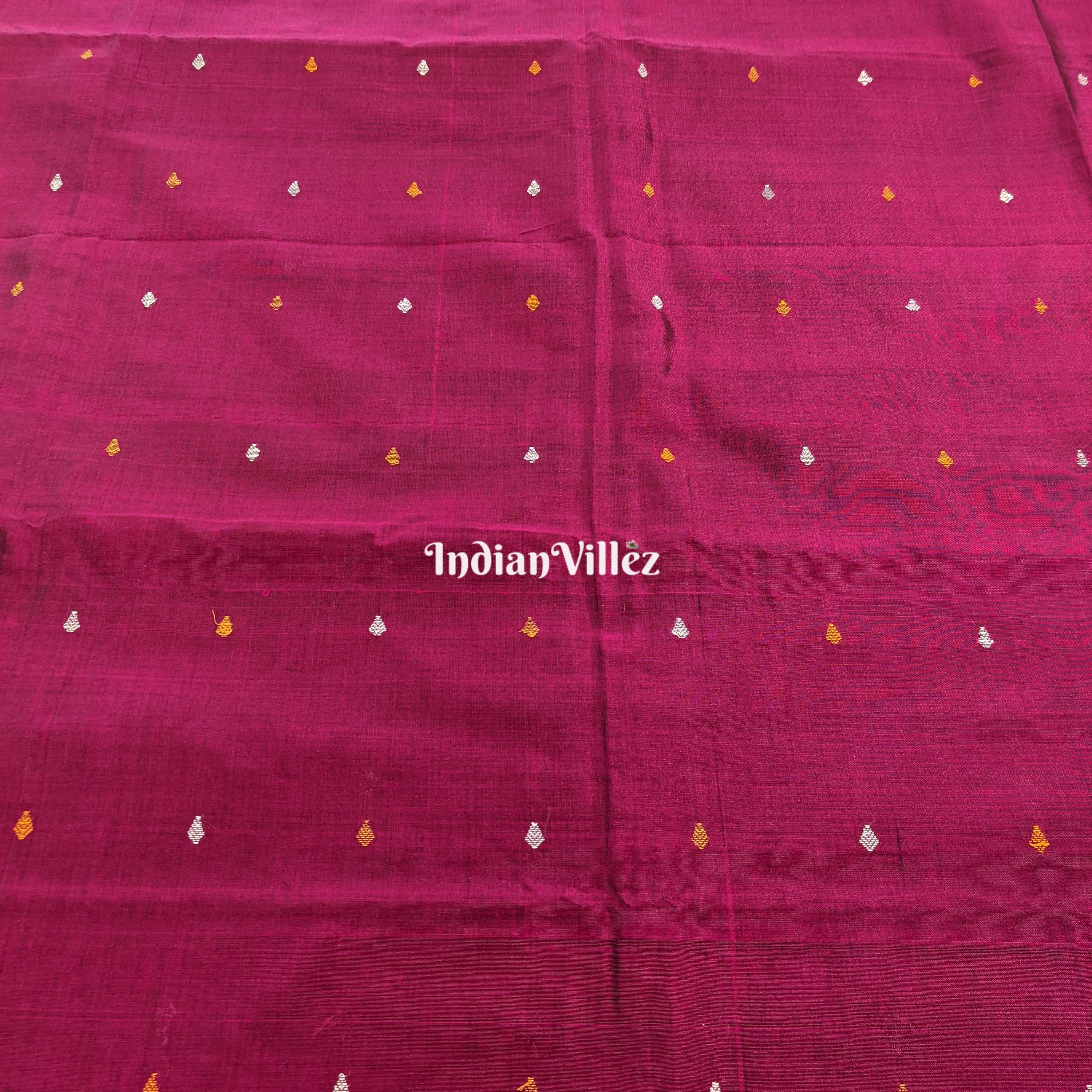 Magenta Odisha Handloom Silk*Cotton kat Fabric