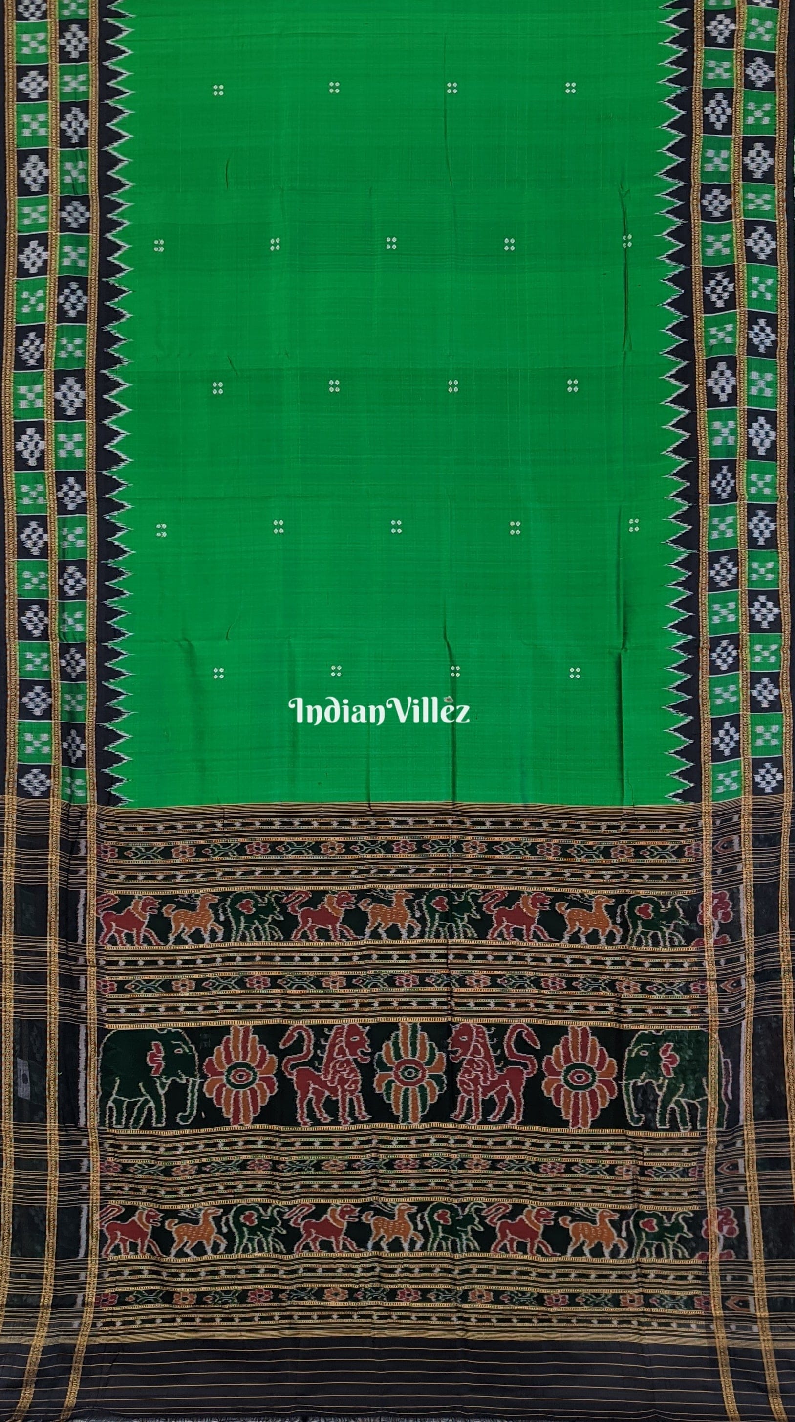 Green Double Border Pasapalli Khandua Silk Saree