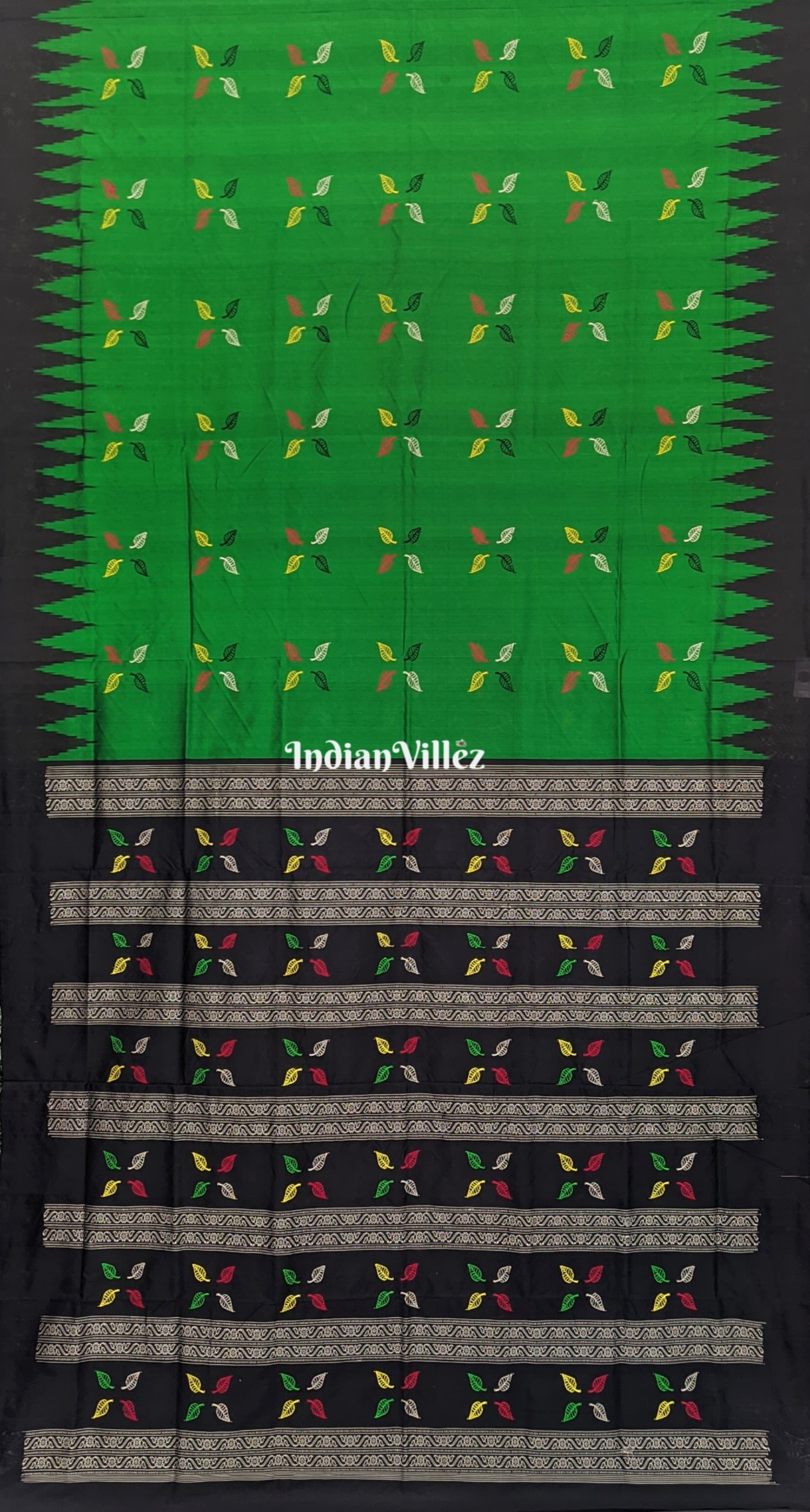 Green Leaf Design Odisha Handloom Bomkai