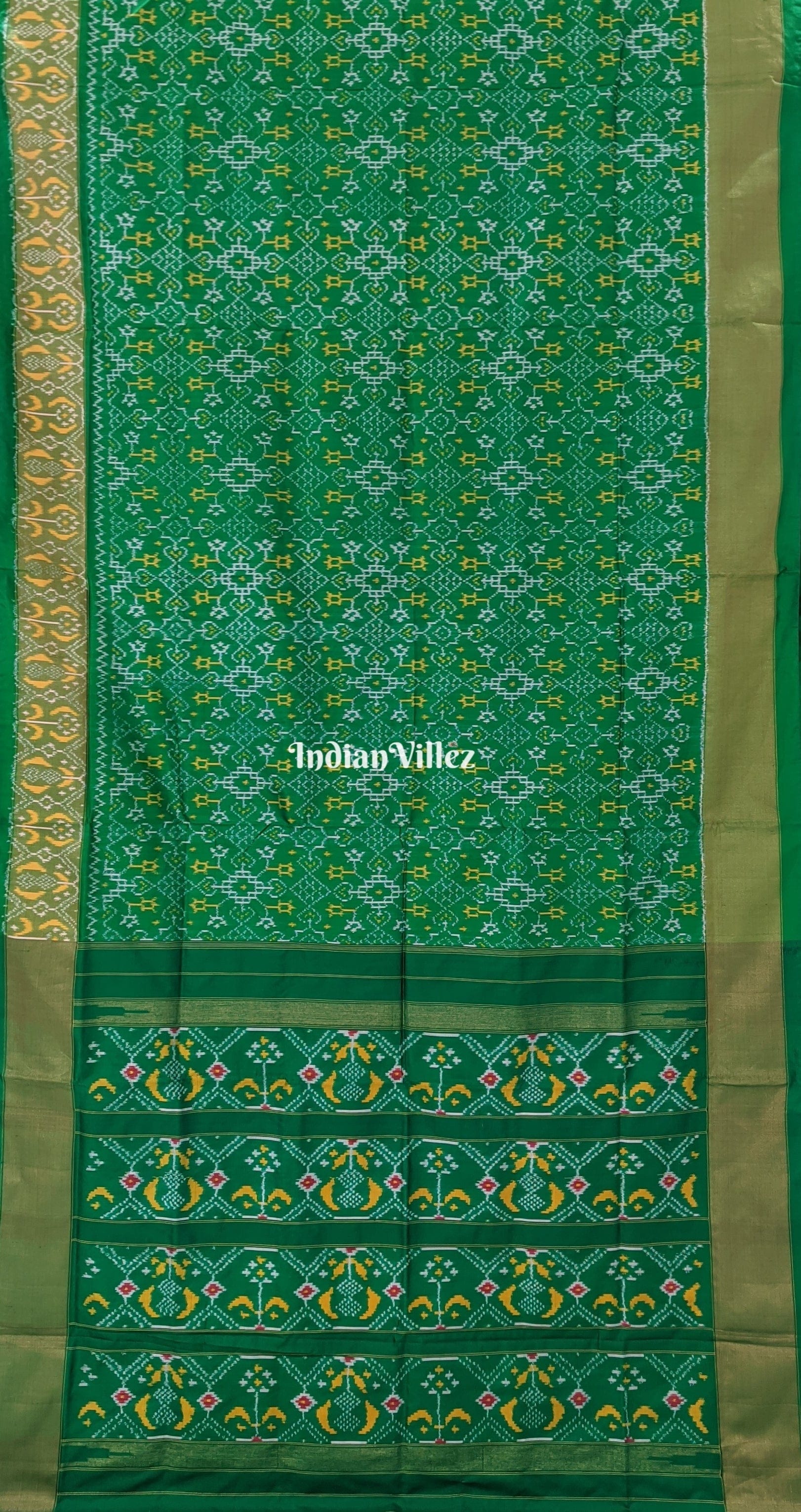 Green Pochampally Ikat Silk Saree