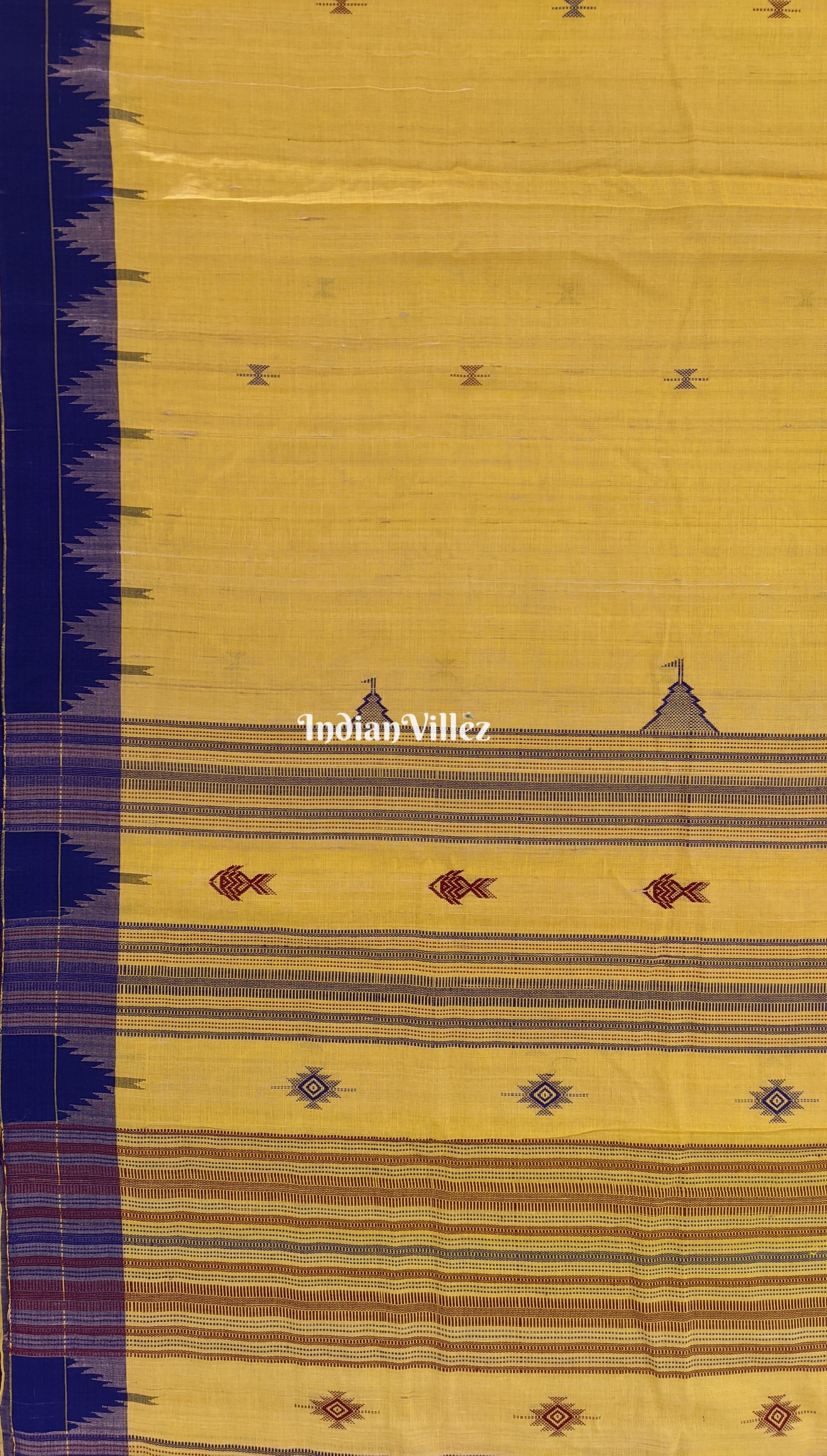 Yellow Handwoven Natural Dyed Tussar Kotpad Saree