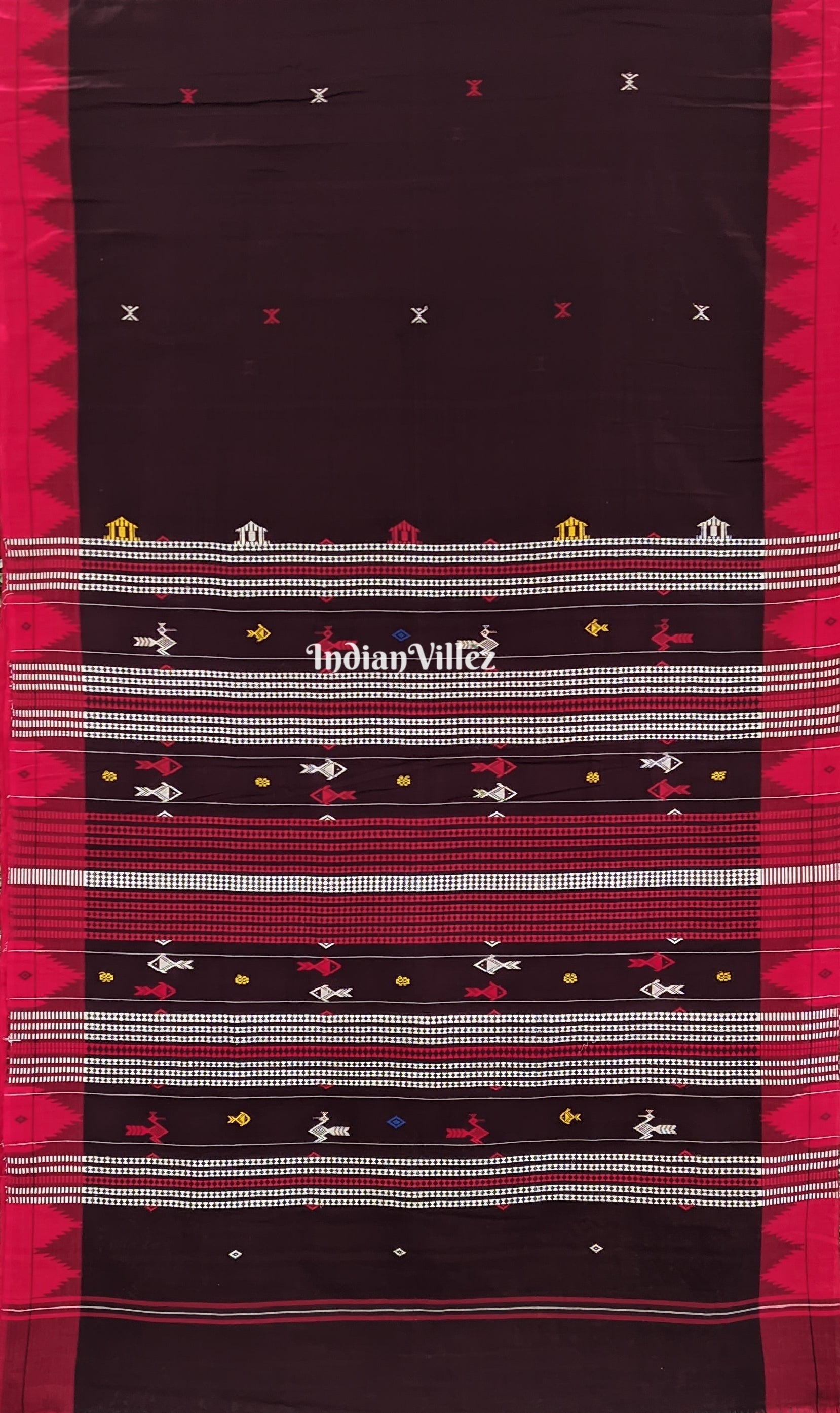 Chocolate Maroon Natural Dye Kotpad Cotton Saree
