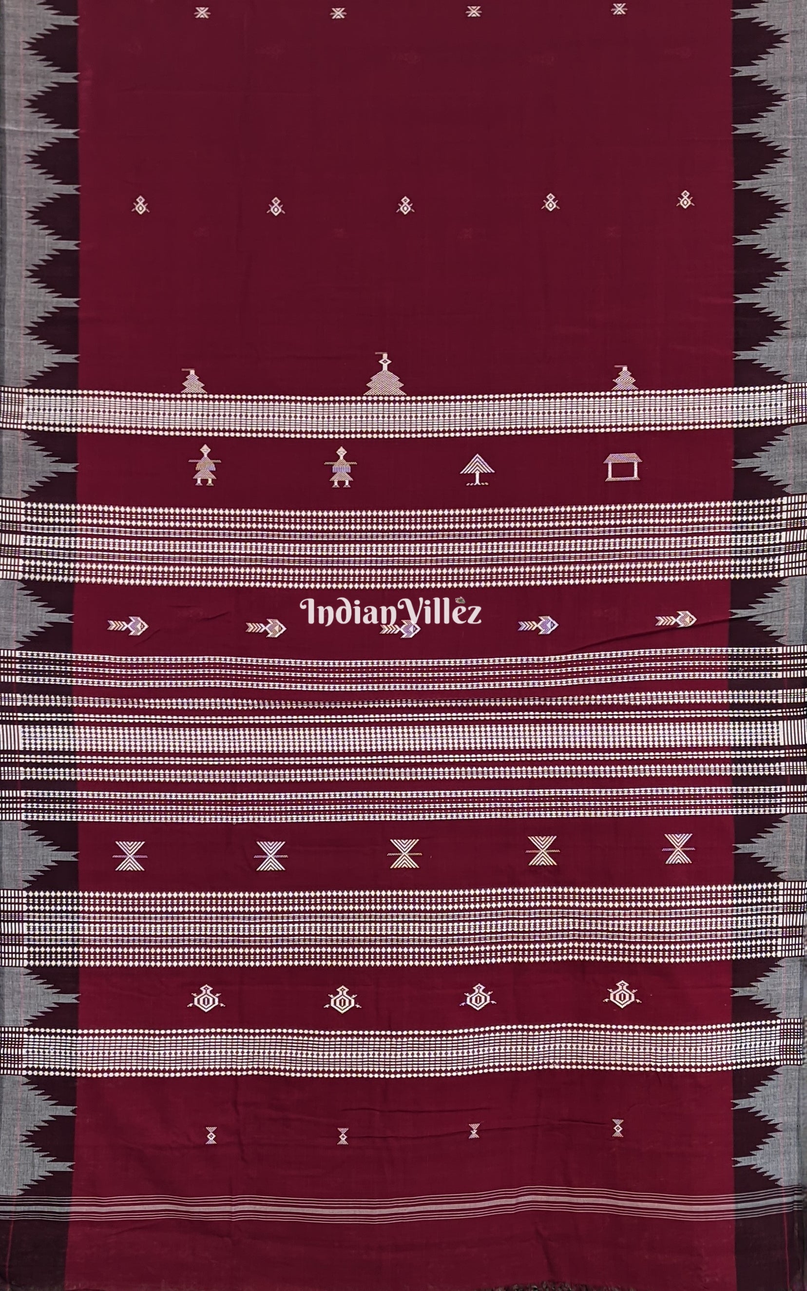 Maroon Kotpad Natural Dye Kotpad Cotton Saree