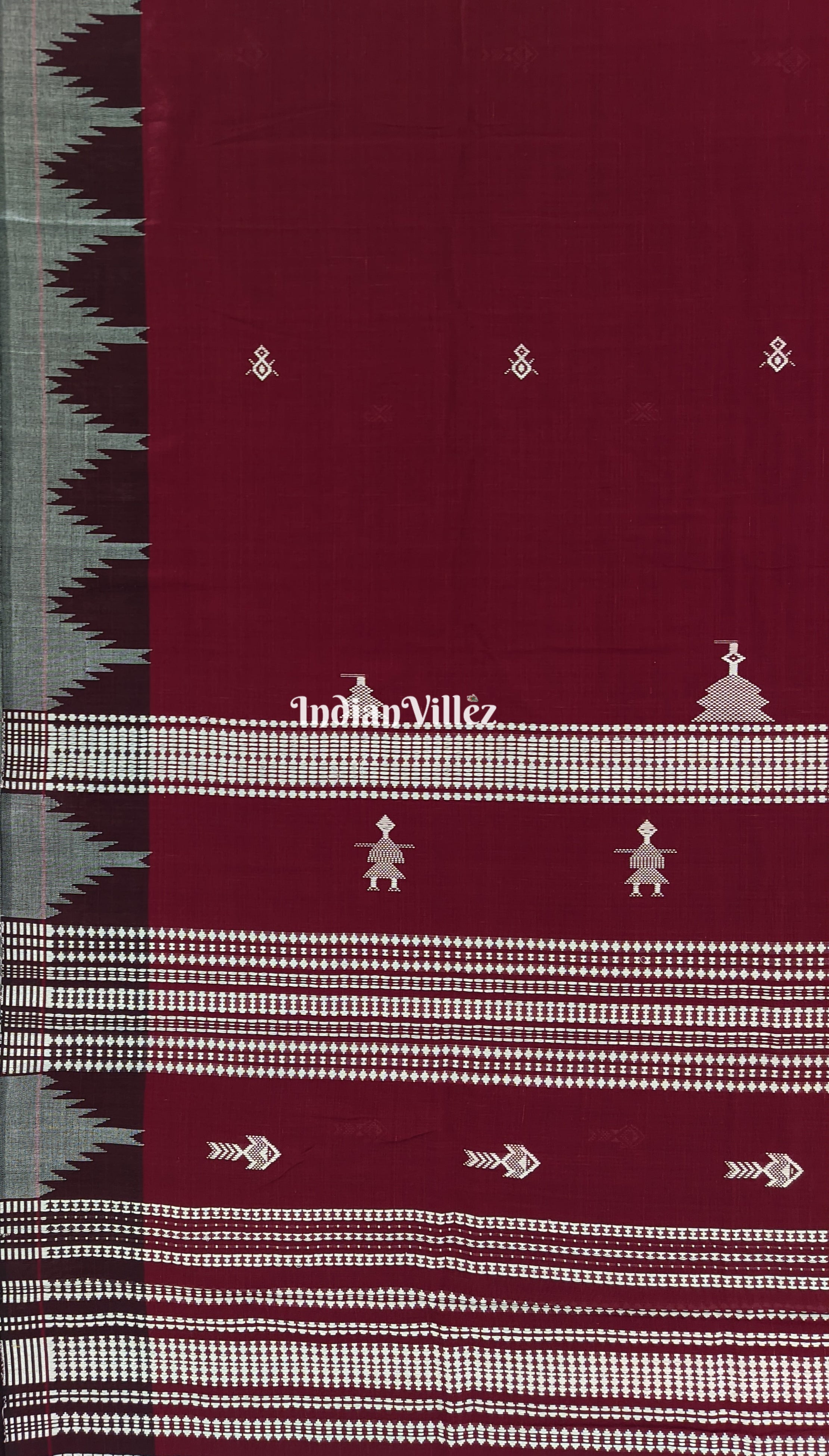 Maroon Kotpad Natural Dye Kotpad Cotton Saree