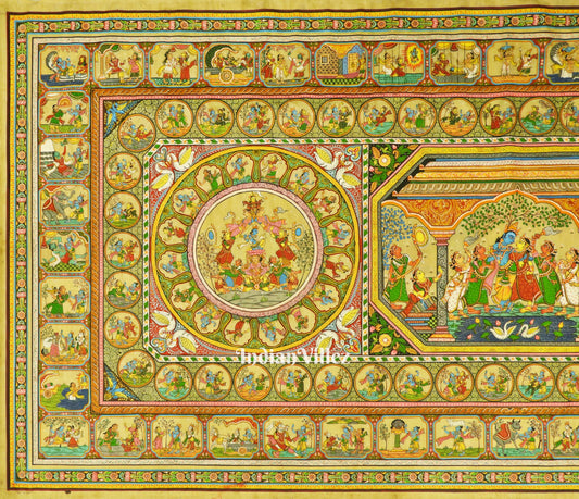 Krishna Leela Pattachitra Art Painting For Home Wall Art Decor