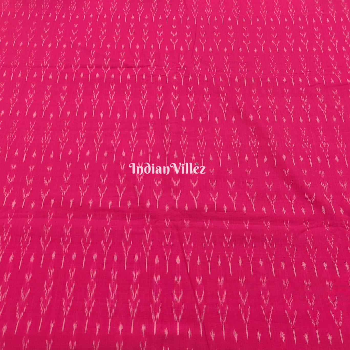 Rani Pink Handwoven Cotton Pochampally Ikat Fabric