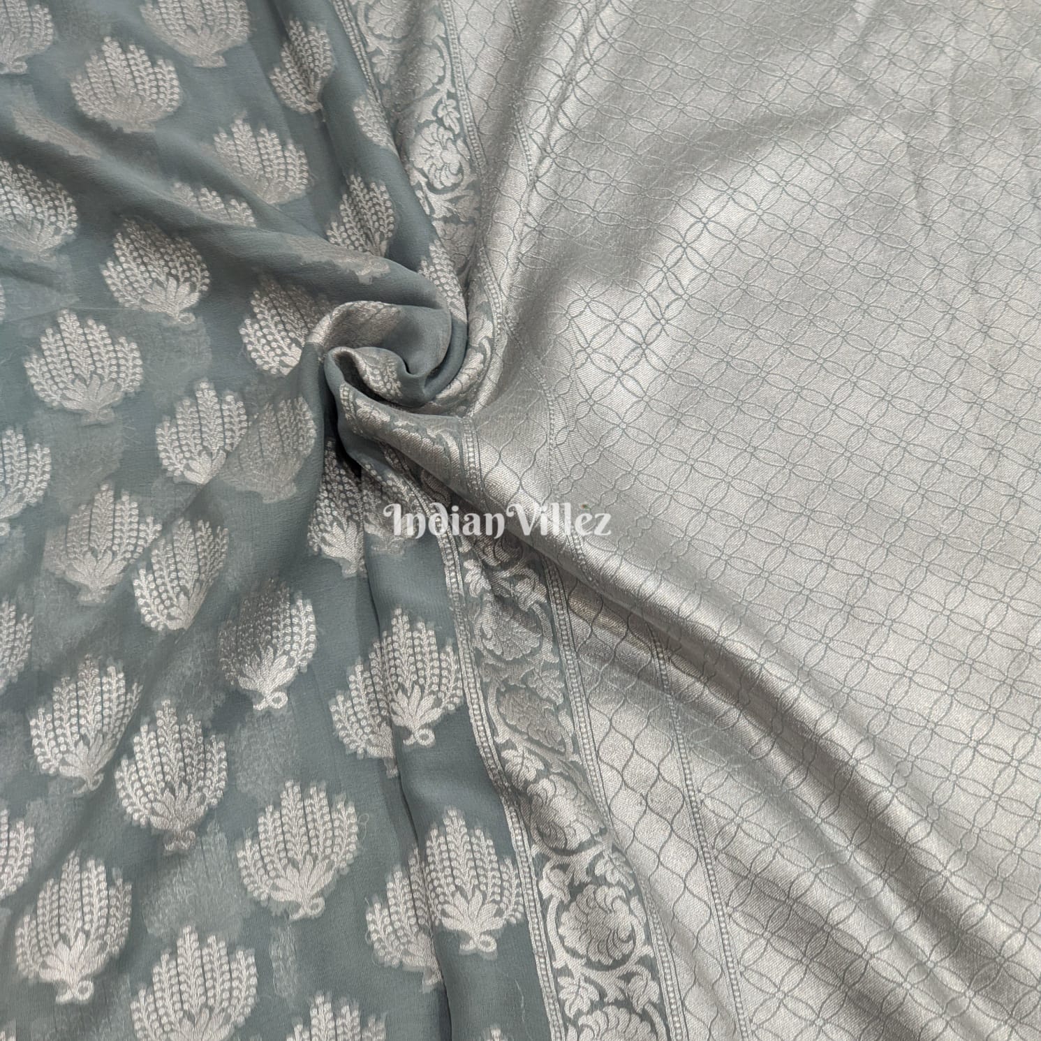 Grey Rangkaat Banarasi Khaddi Georgette Saree