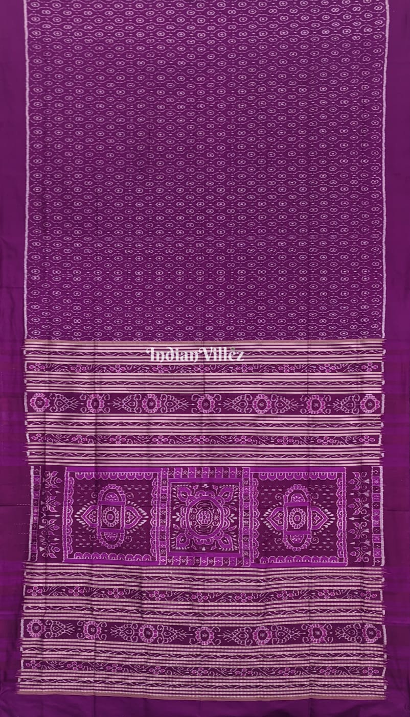 Magenta Contemporary Sambalpuri Ikat Silk Saree