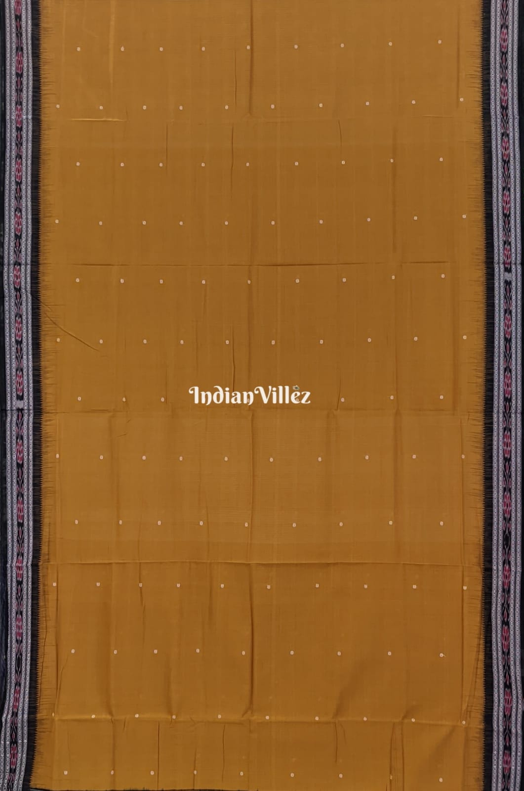 Mustard Yellow Maniabandha Sambalpuri Ikat Cotton Saree