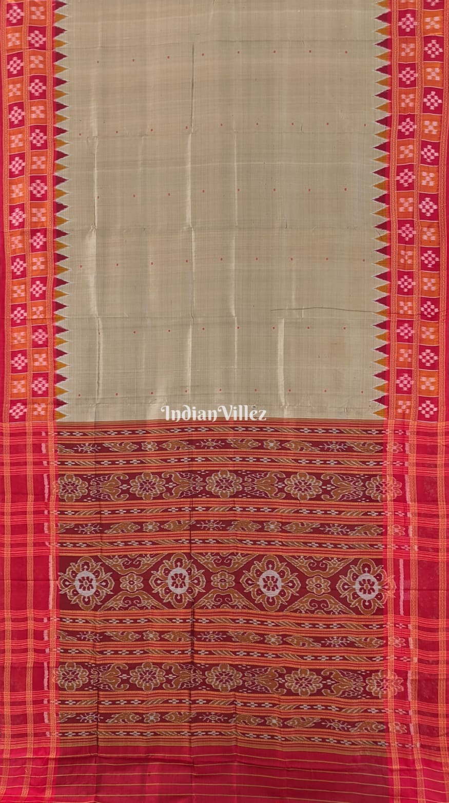 Asparagus Green Border Pasapali Khandua Silk Saree