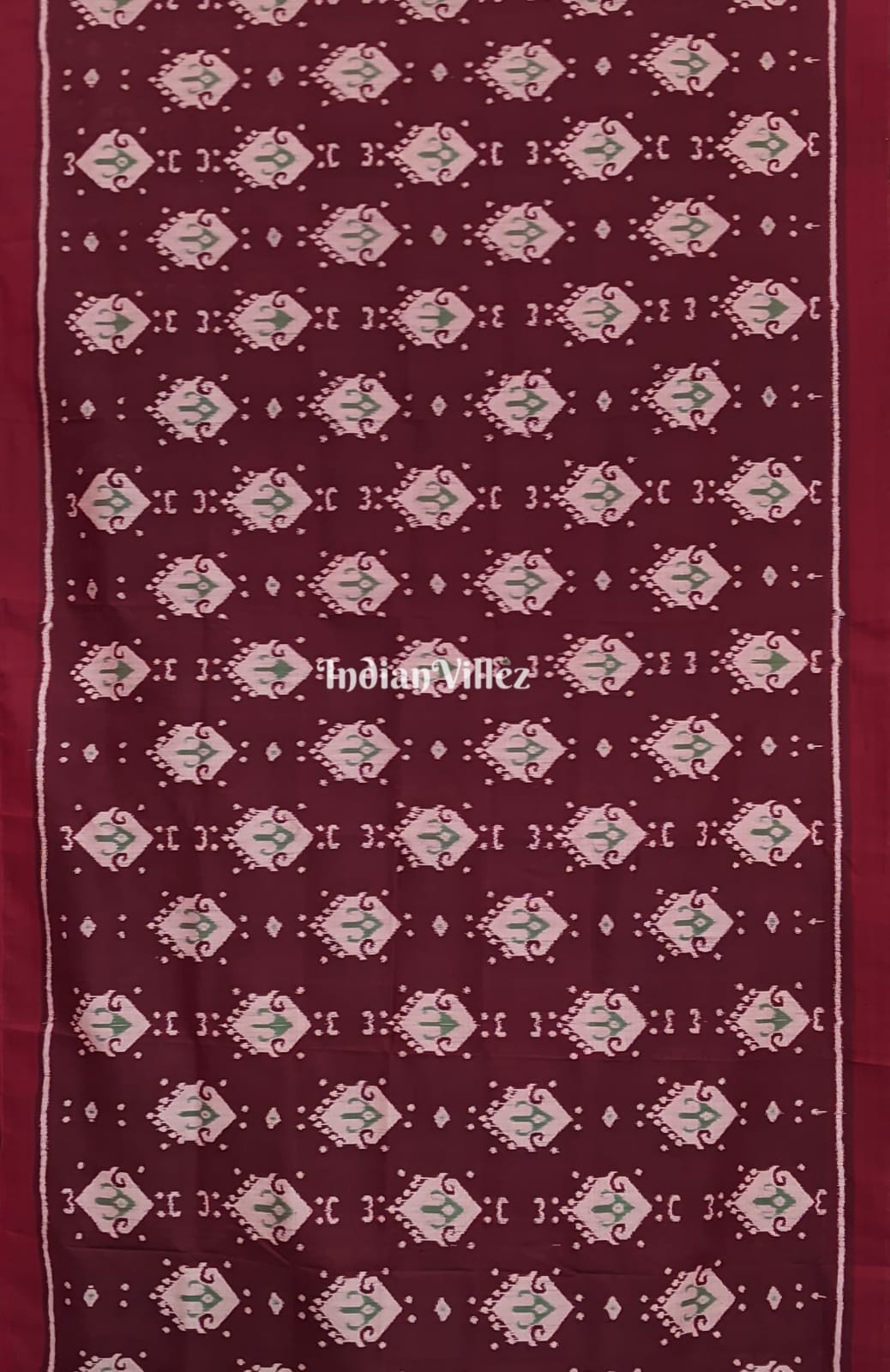 || Jhasha || Maroon Fish Motif Odisha Ikat Contemporary Silk Saree