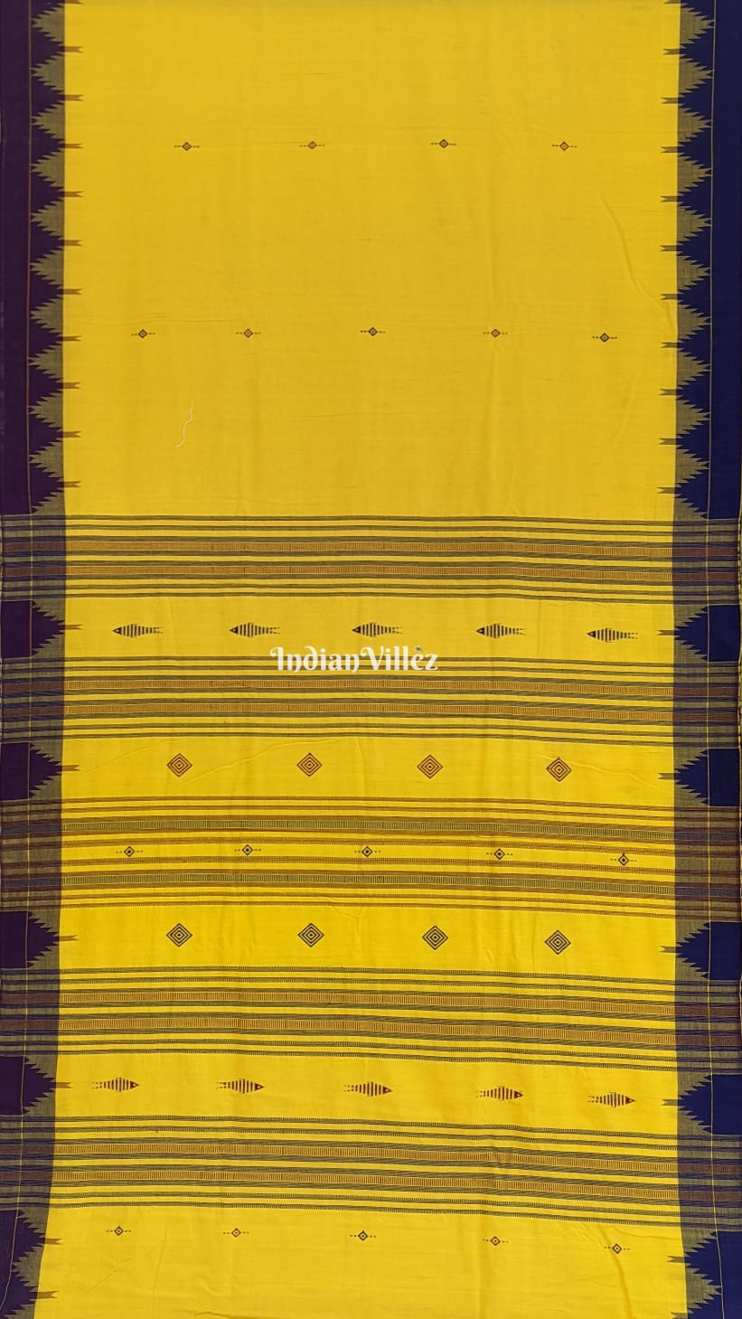 Yellow Odisha Handloom Natural Dye Kotpad Tussar Saree