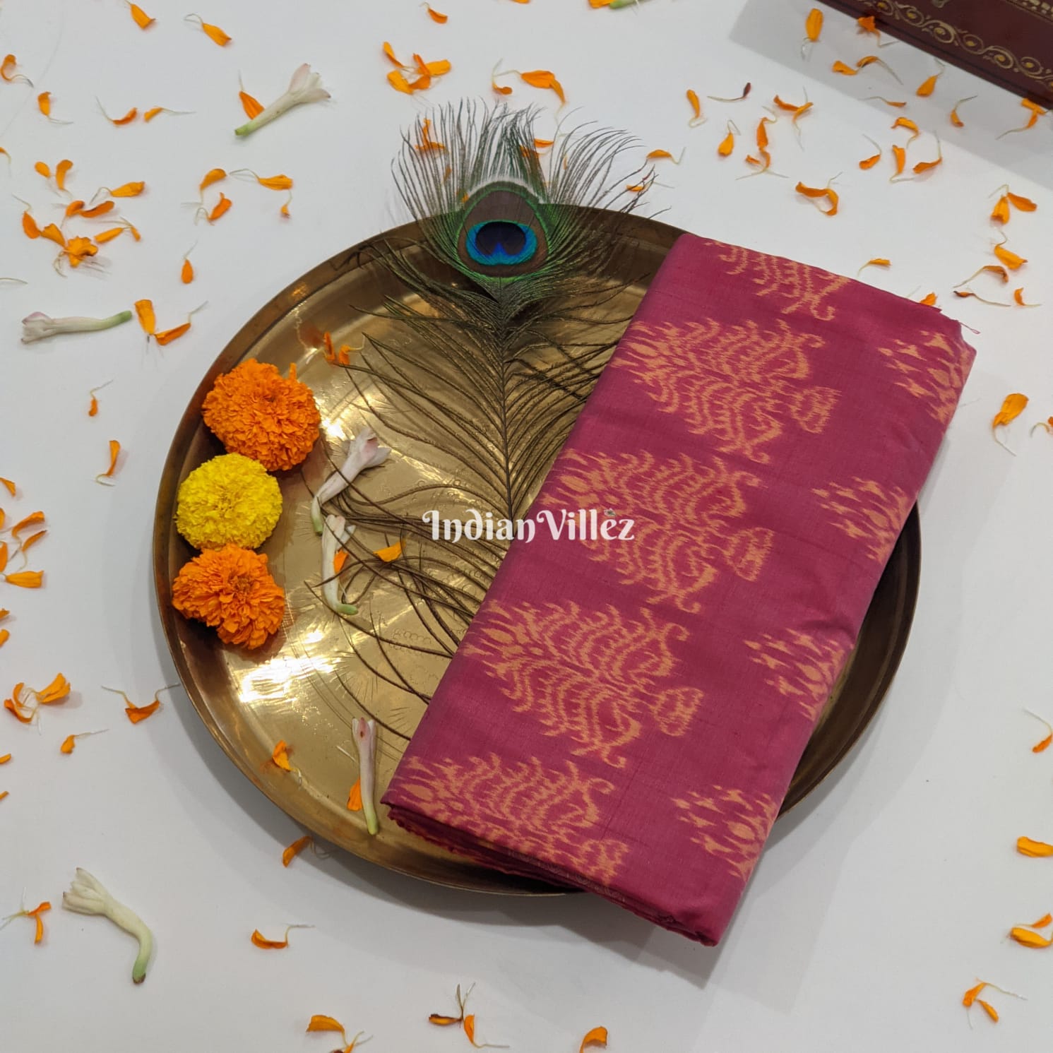 Mauve Pink Maha DIYA Natural Dyed Sambalpuri Silk Saree