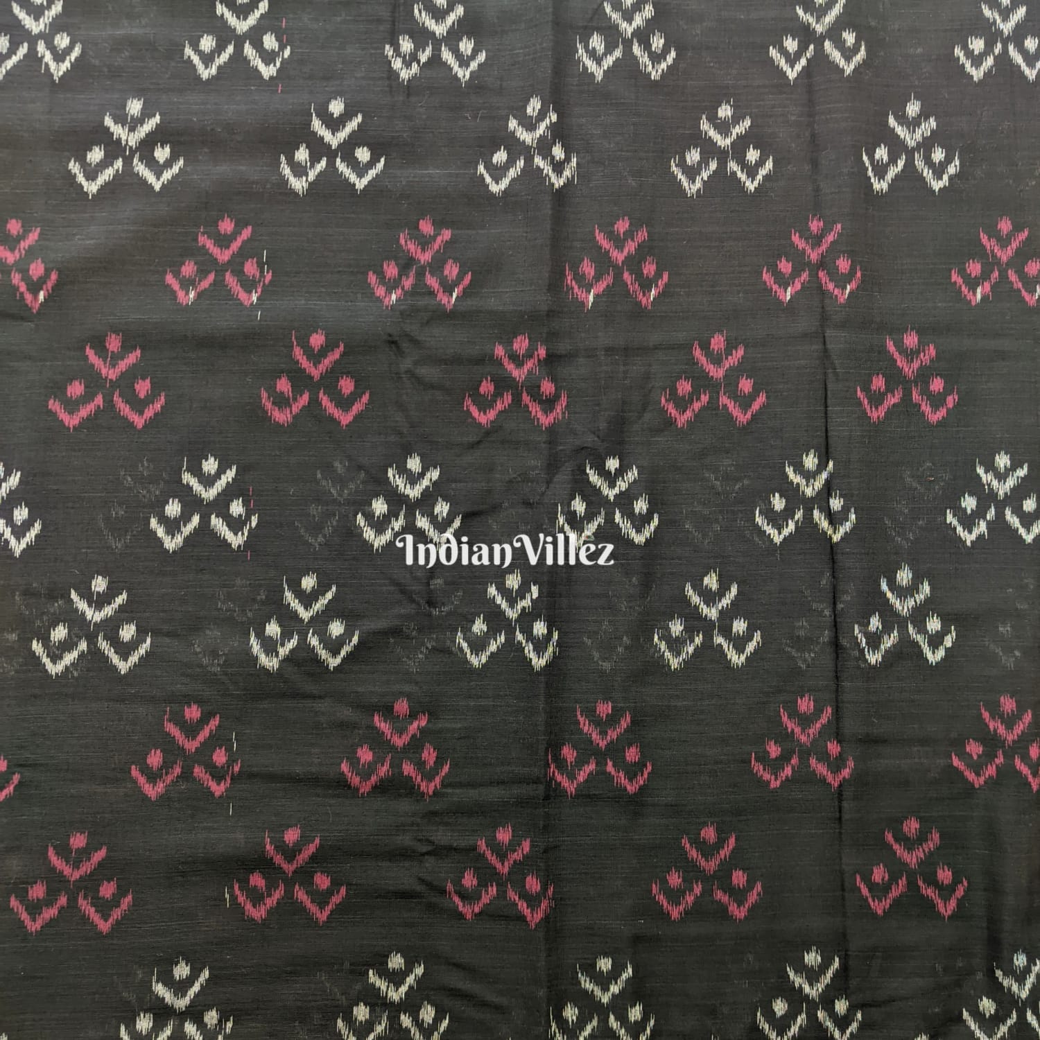 Black Odisha Handloom Sambalpuri Cotton Ikat Dress Material