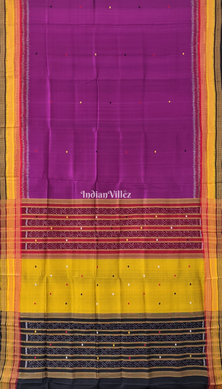 Aubergine Purple Odisha Ikat Kathiphera Silk Saree