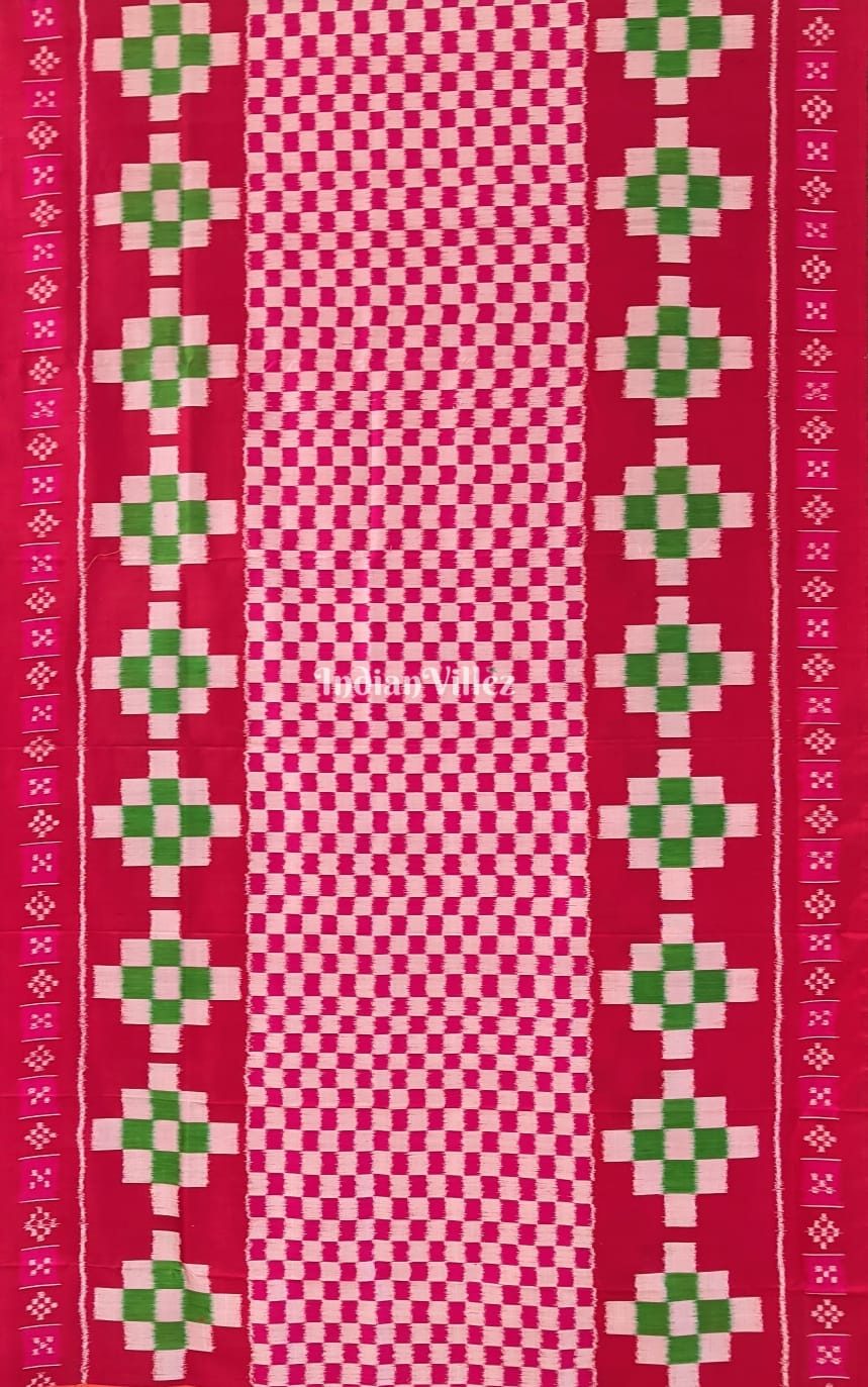 Red Pasapali Contemporary Khandua Silk Saree