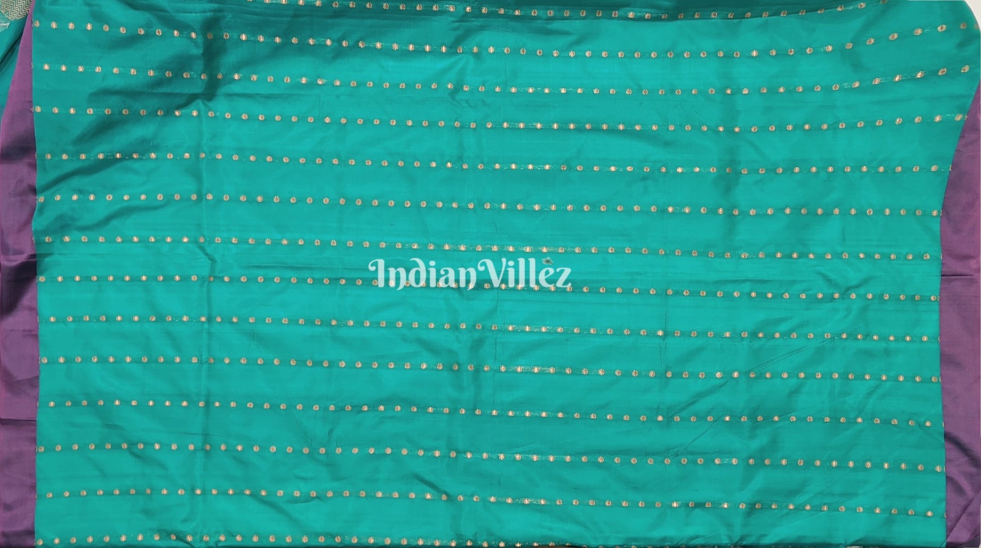 Sea Green Pure Banarasi Katan Silk Saree