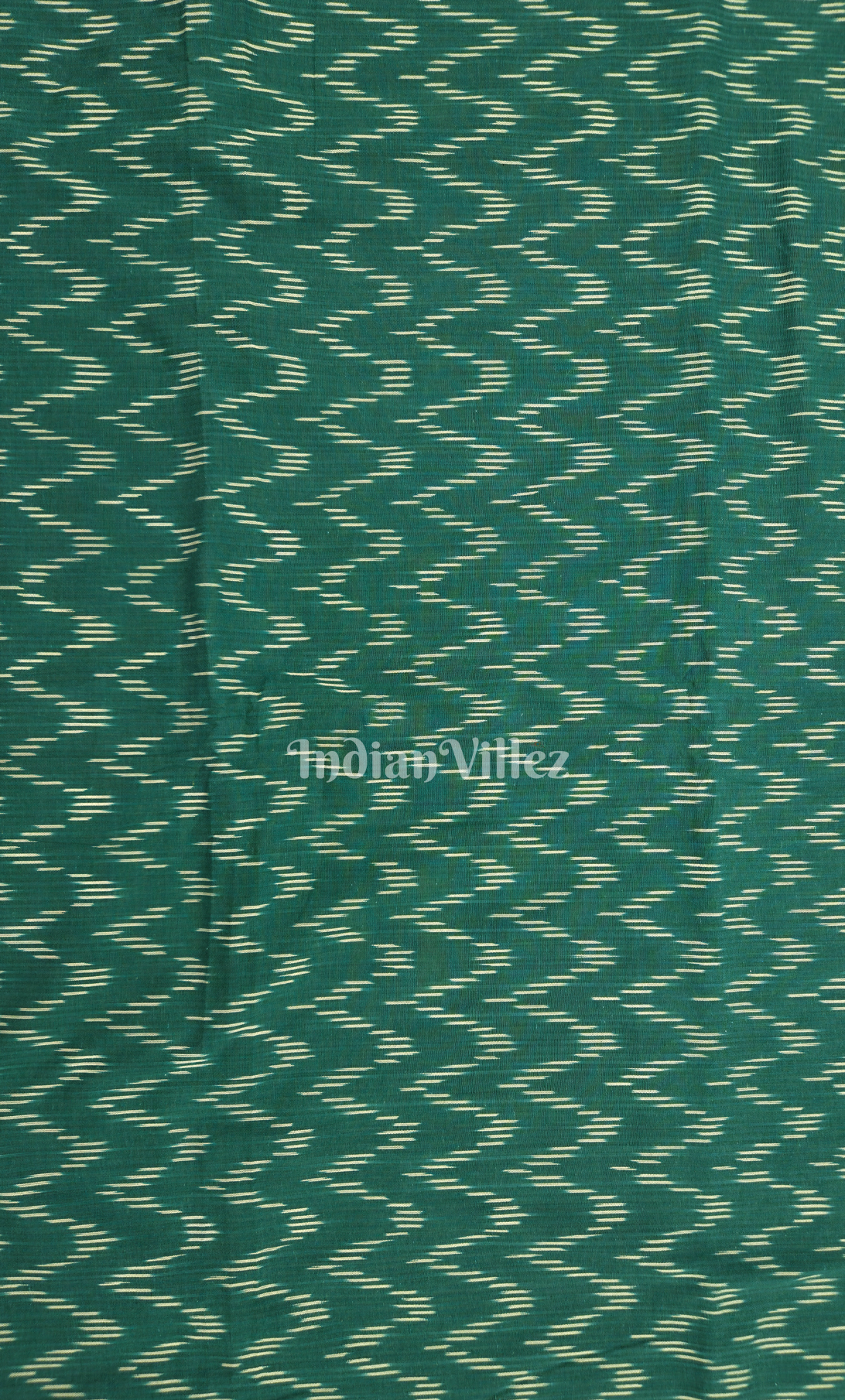 Rama Green Pochampally Ikat Cotton Fabric 