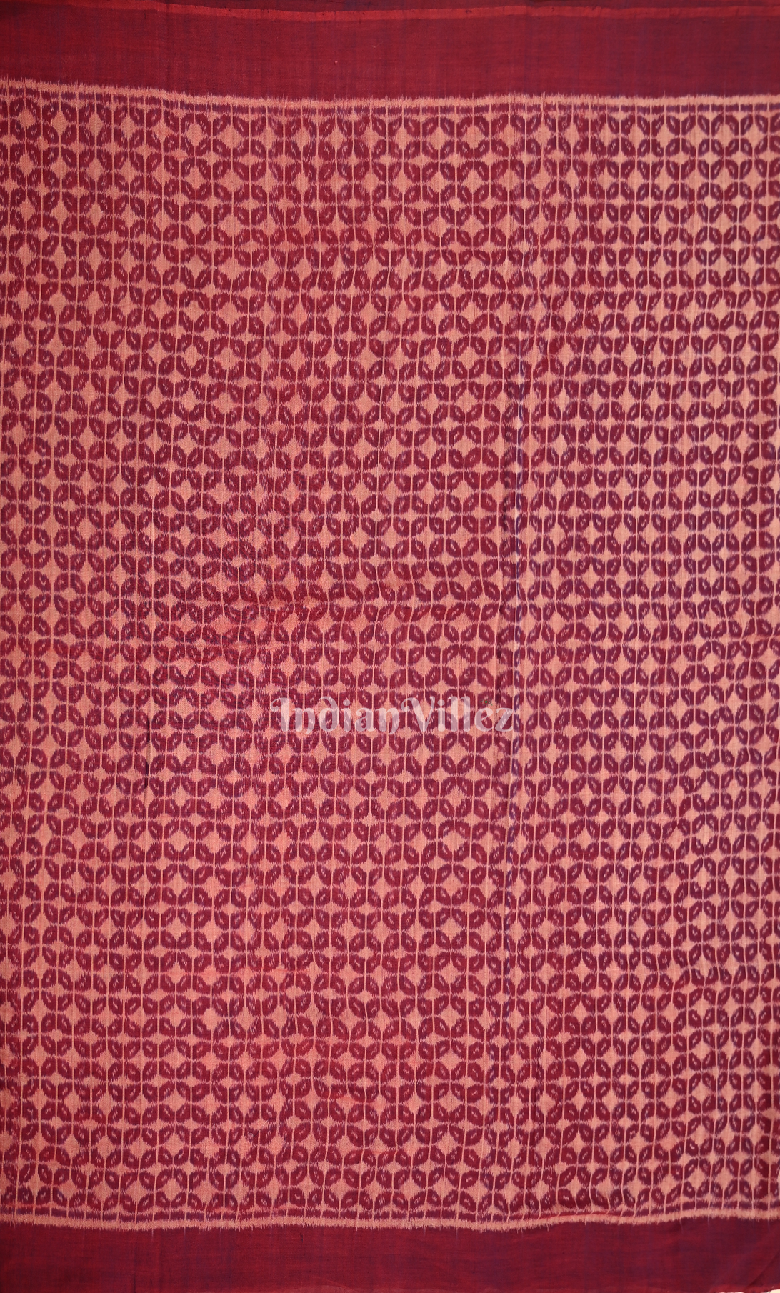 Maroon Odisha Ikat  Sambalpuri Cotton Fabric 