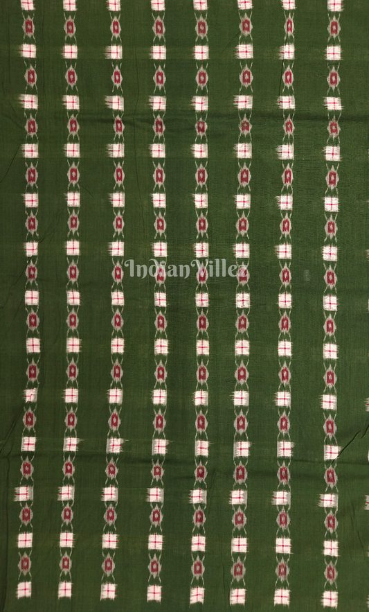  Green Turtle Pasapali Odisha Ikat Sambalpuri Cotton Fabric 