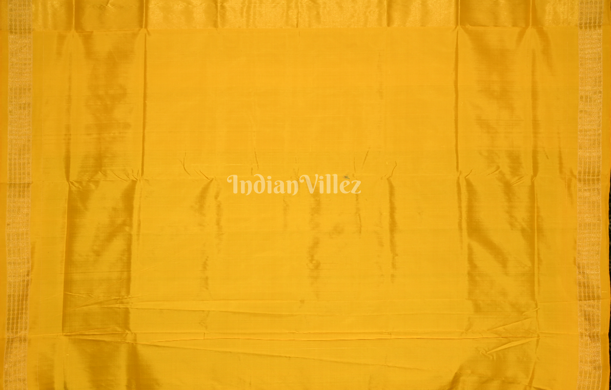 Blue Yellow Laxmi Feet Half Tissue Sambalpuri Silk Saree 