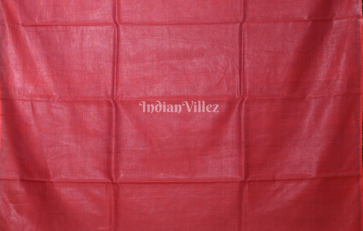 Maroon Wine leaf Motif Fine Gopalpur Tussar Silk Saree