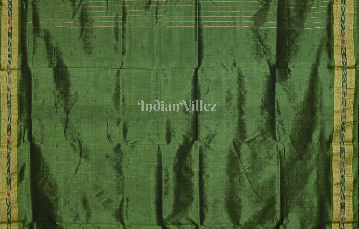 Black Green Buta Design Odisha Ikat Khandua Silk Saree