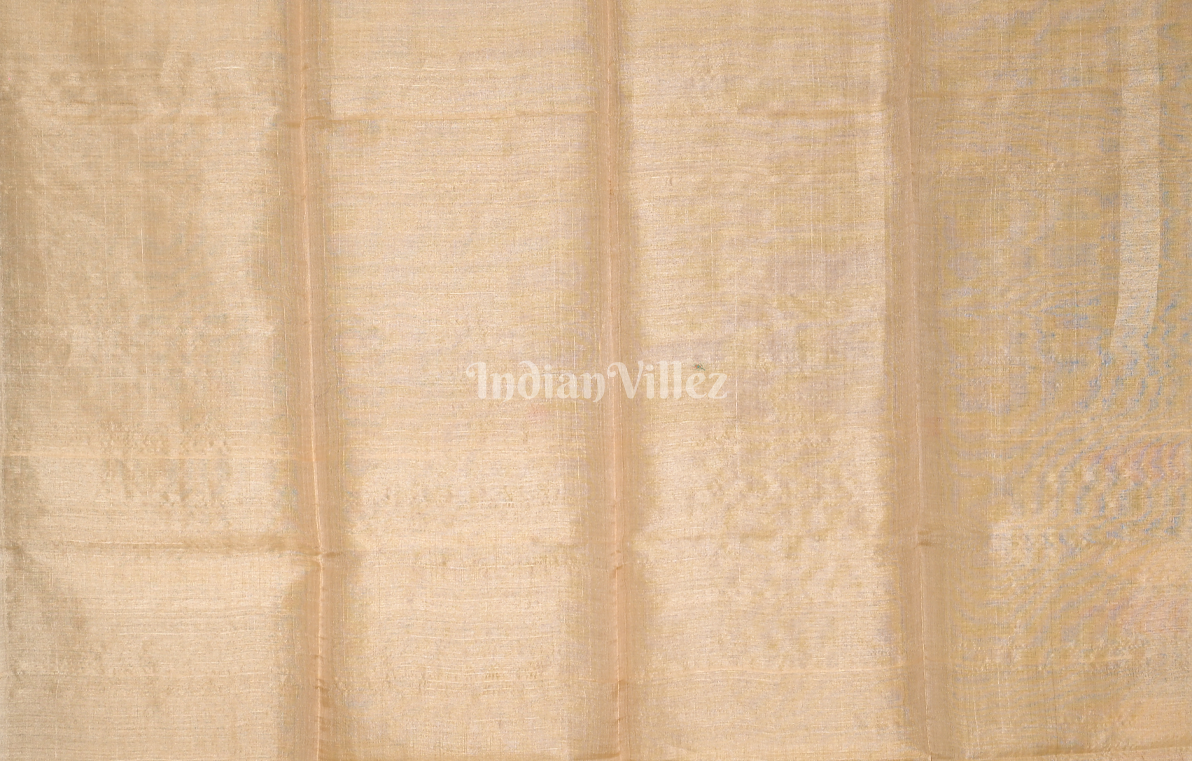 Beige Buti Design Tussar Silk Jamdani Saree 