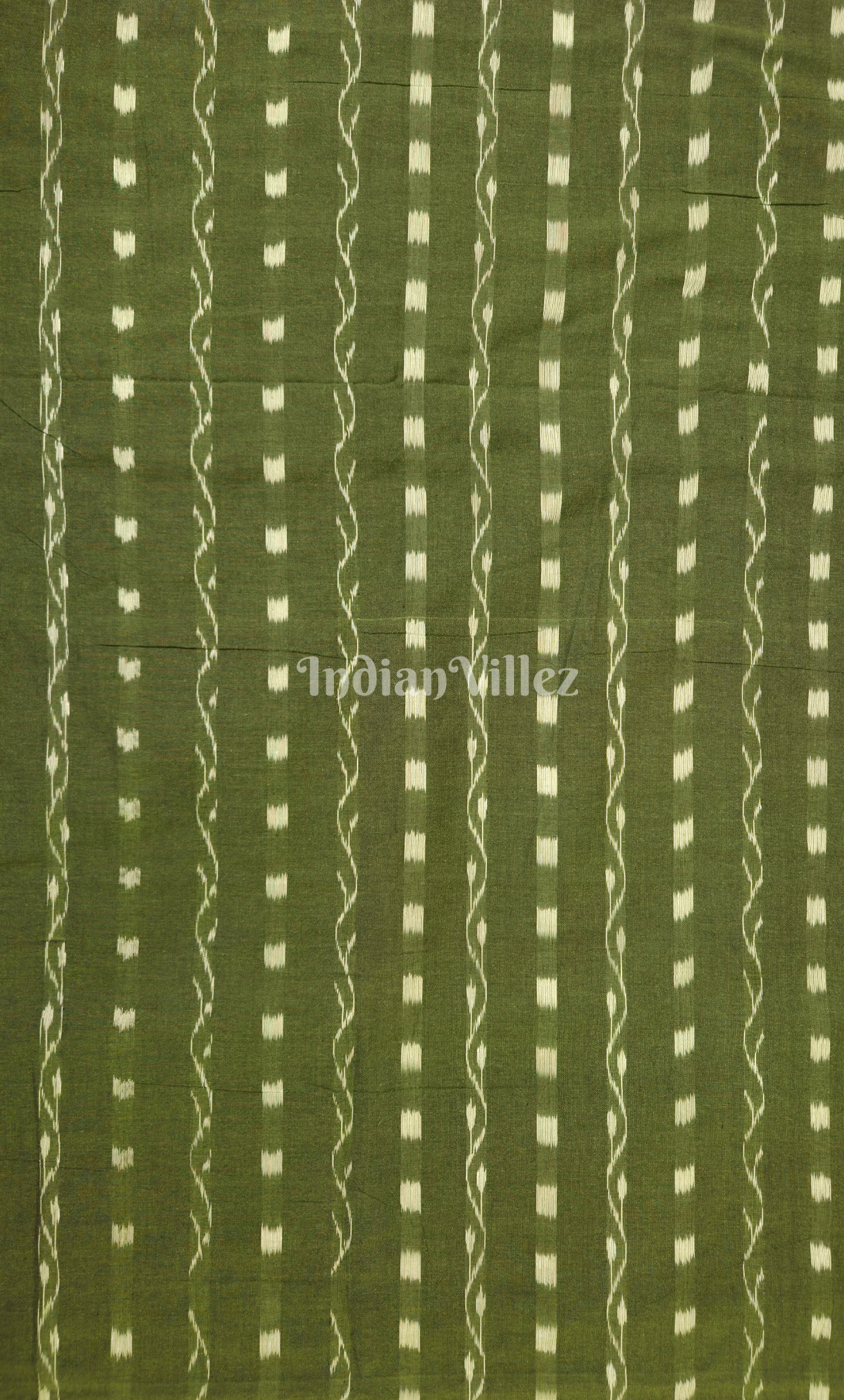 Mehendi Green Tipa Design Odisha Ikat Sambalpuri Cotton Fabric 