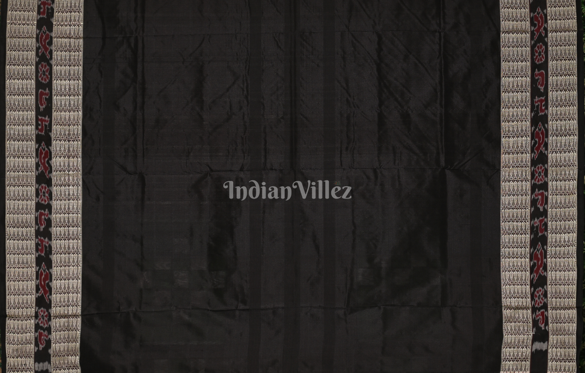 Black Green Pure Silk Bichitrapuri Sambalpuri Saree