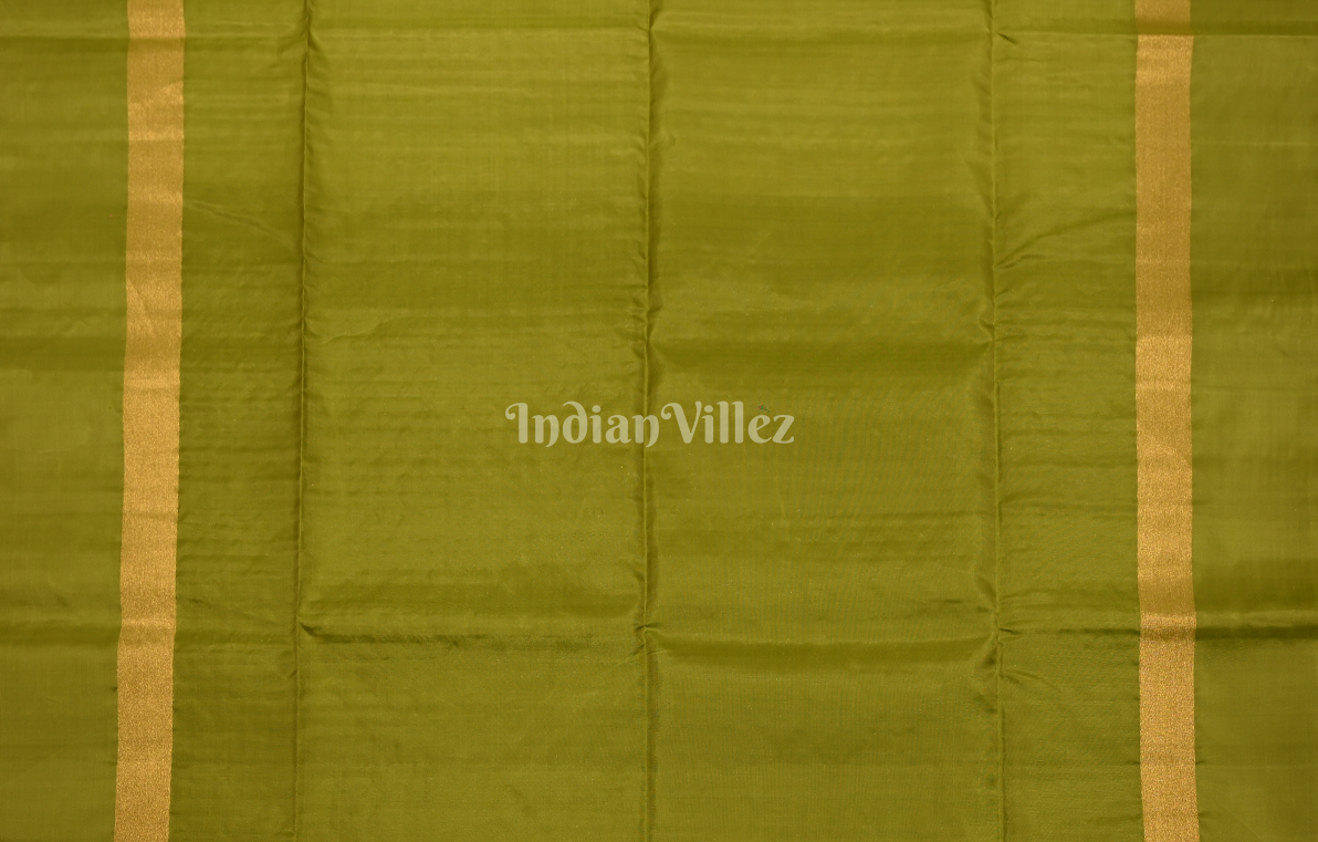 Pastel Green Golden Zari Pure Kanjivaram Soft Silk Saree