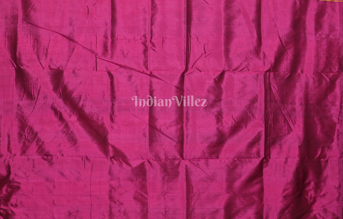 Green Magenta Pink Telia Rumal Contemporary Designer Saree with Elephant Anchal 