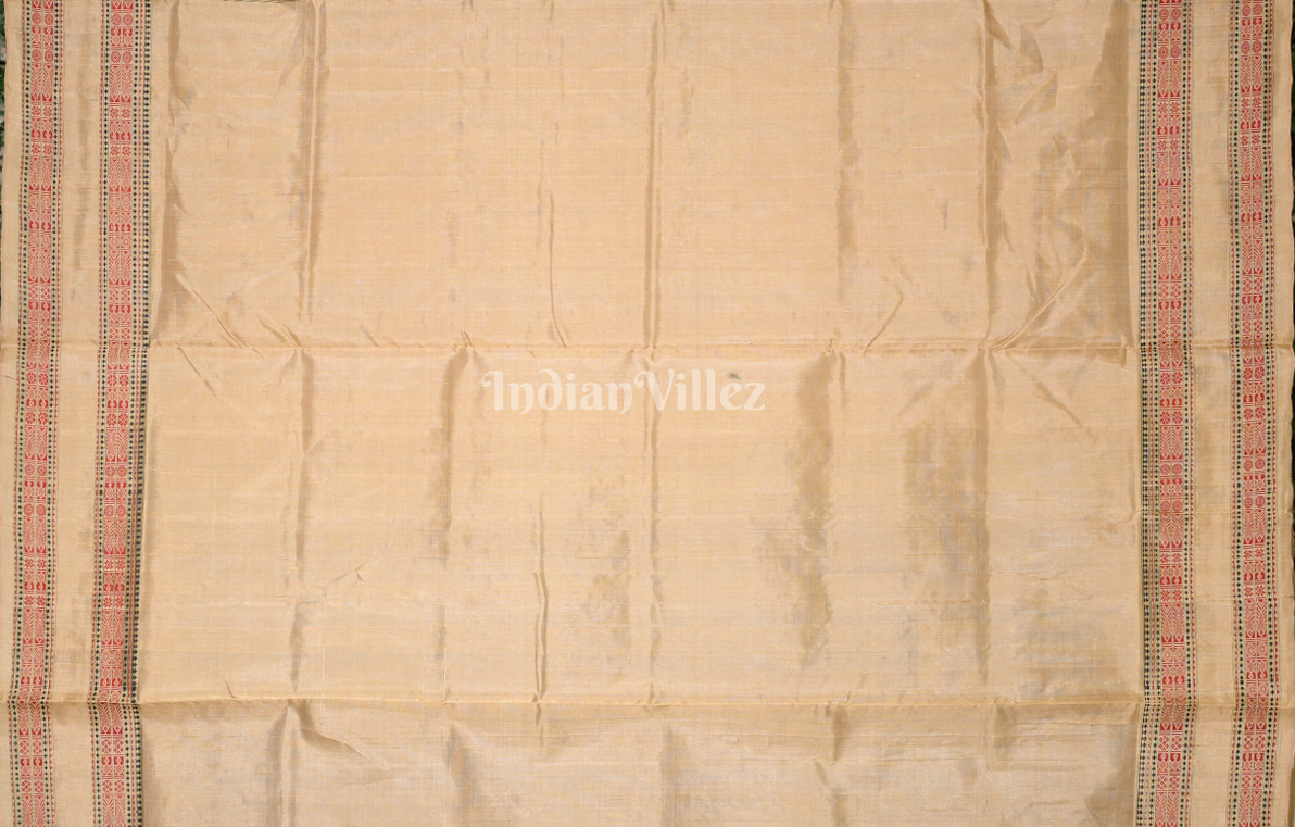 Blue Beige Hazarbuti Odisha Ikat Tussar Silk Saree