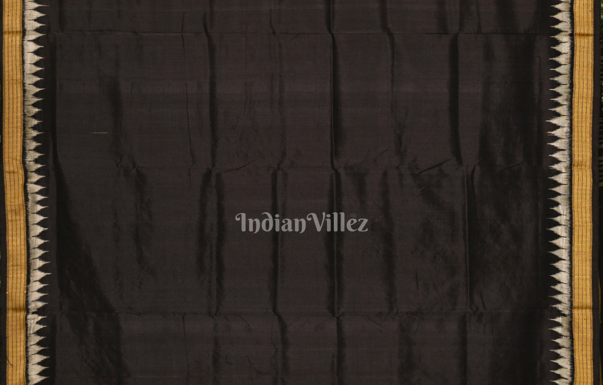 Black Nabakothi Odisha Ikat Sambalpuri Silk Saree
