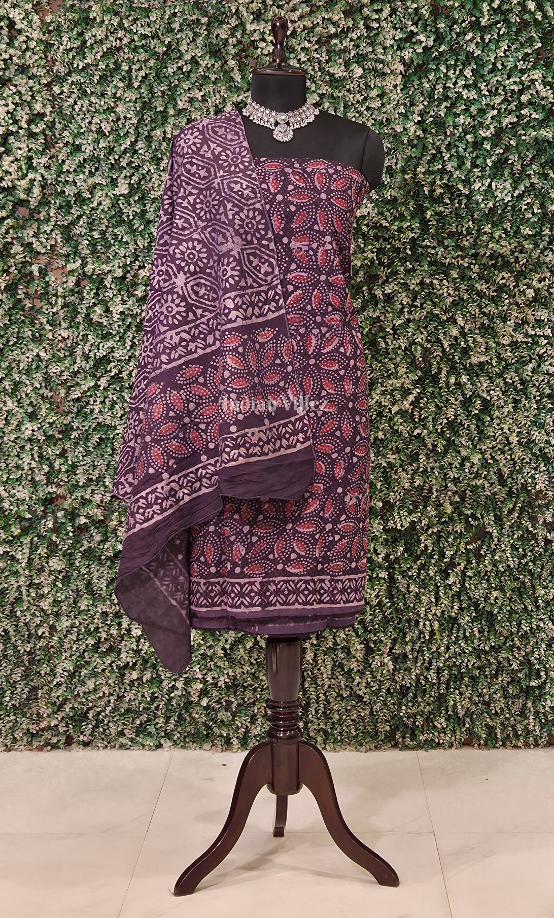Blue Brown Block Printed Cotton Suit Sets