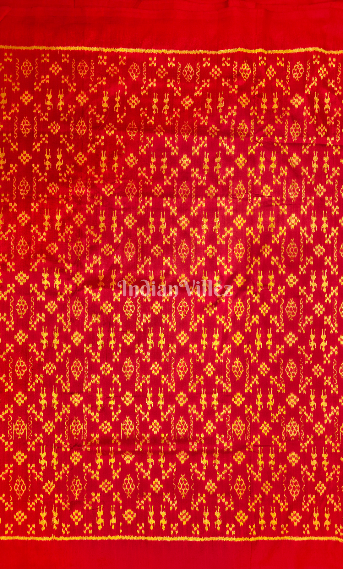Exclusive Black Yellow Tribal Motif Odisha Ikat Sambalpuri Silk Fabric 