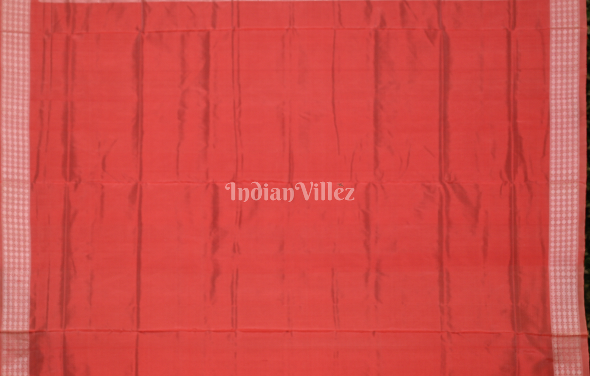 Exclusive Red House Tribals Odisha Ikat Sambalpuri Silk Saree with Peacock Anchal