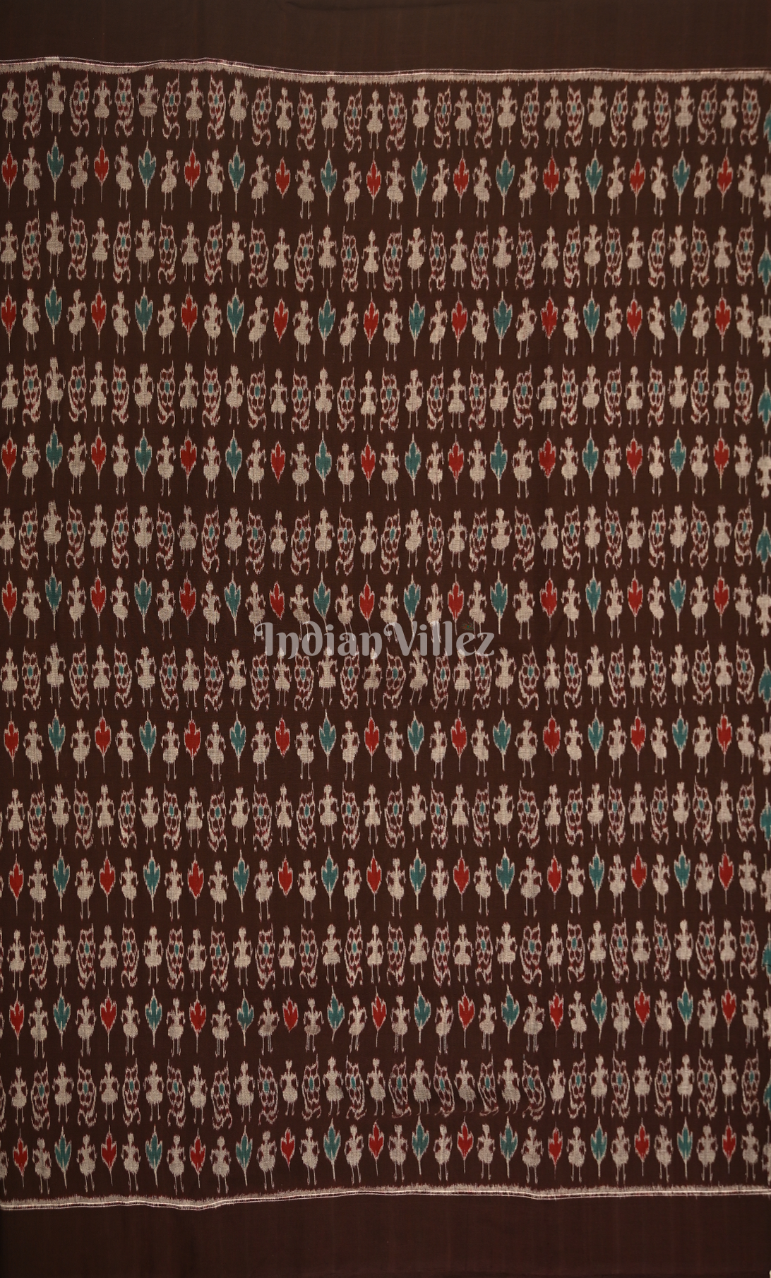 Coffee Tribal Theme Odisha Ikat Sambalpuri Cotton Fabric 