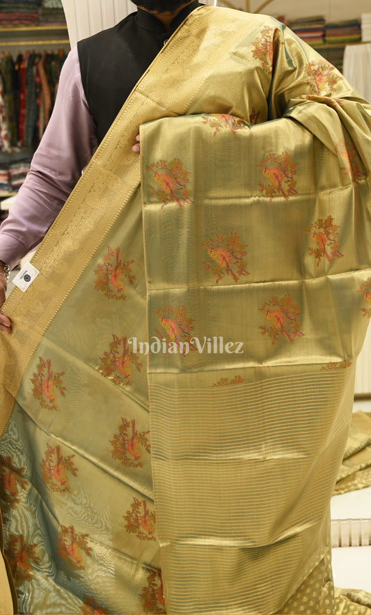Light Green Digital Print Kanjivaram Silk Saree 