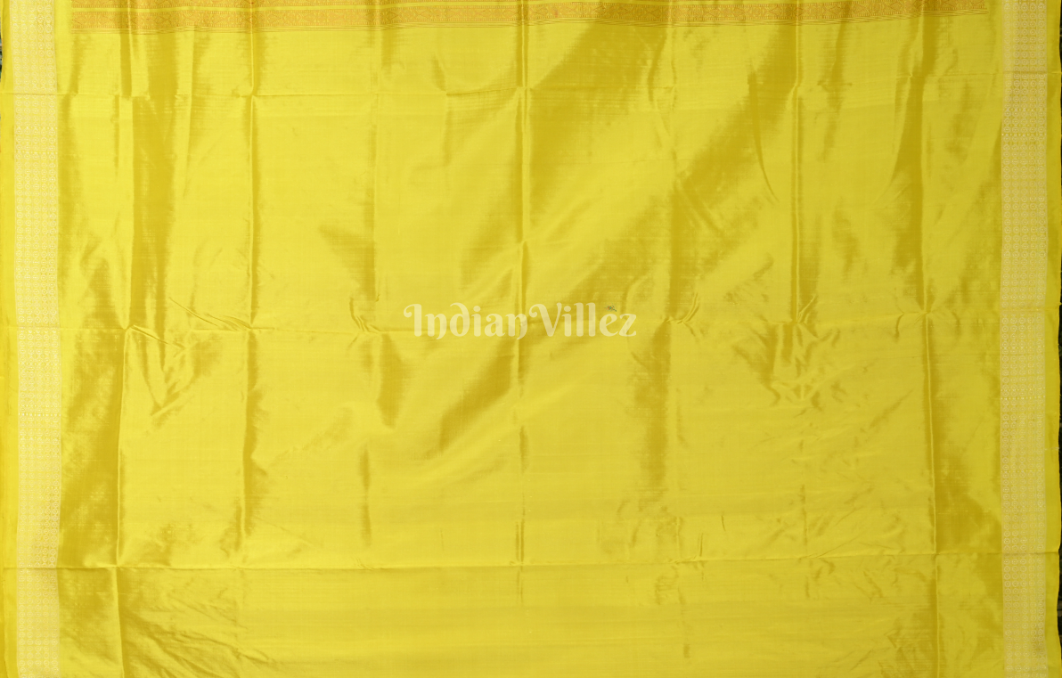 Rani Pink Yellow Tribal Motif Tussar Silk Saree with Sarabandha Anchal