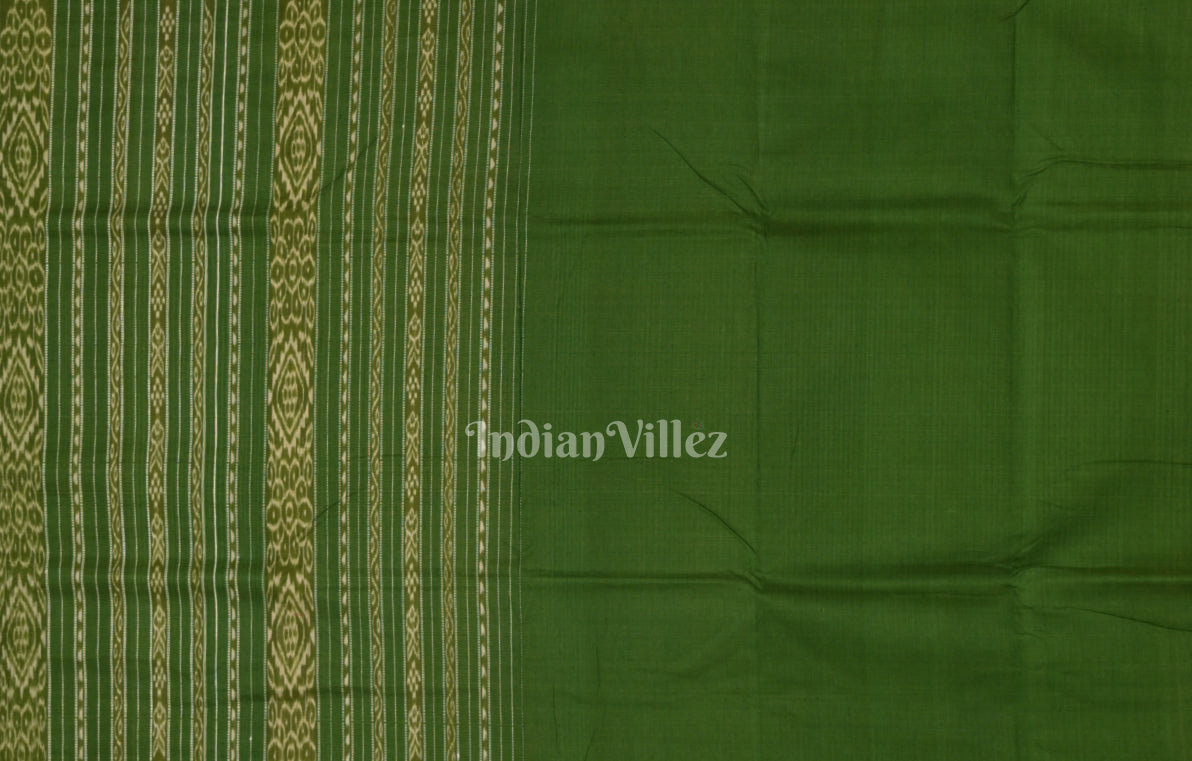 Beige Gopalpur Tussar Silk Saree with Green Border & Anchal 