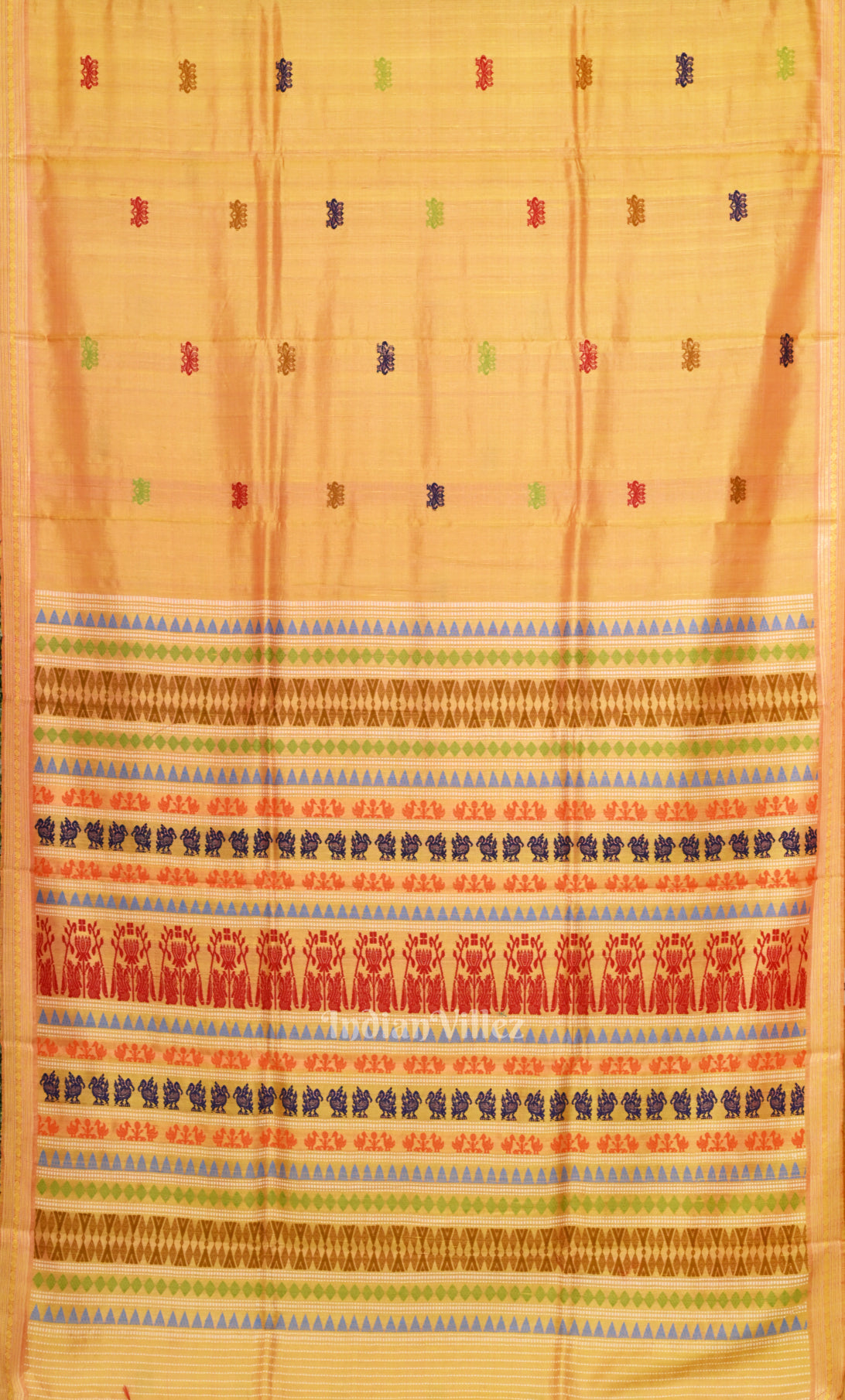 Mustard Yellow Gopalpur Tussar Silk Saree 
