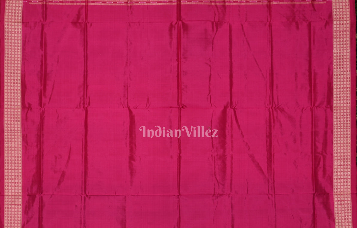 Black Pink Tribal Theme Odisha Ikat Sambalpuri Silk Saree 