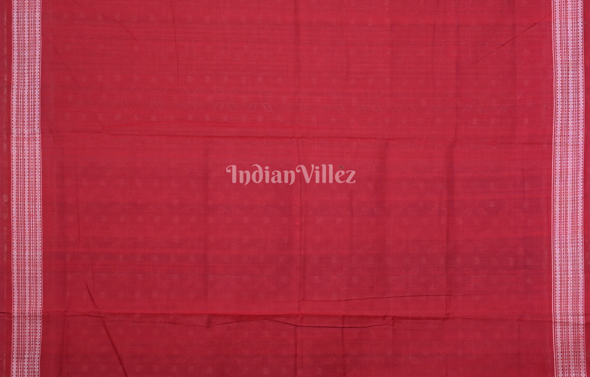Purple Maroon Telia Rumal Odisha Ikat Sambalpuri Cotton Saree
