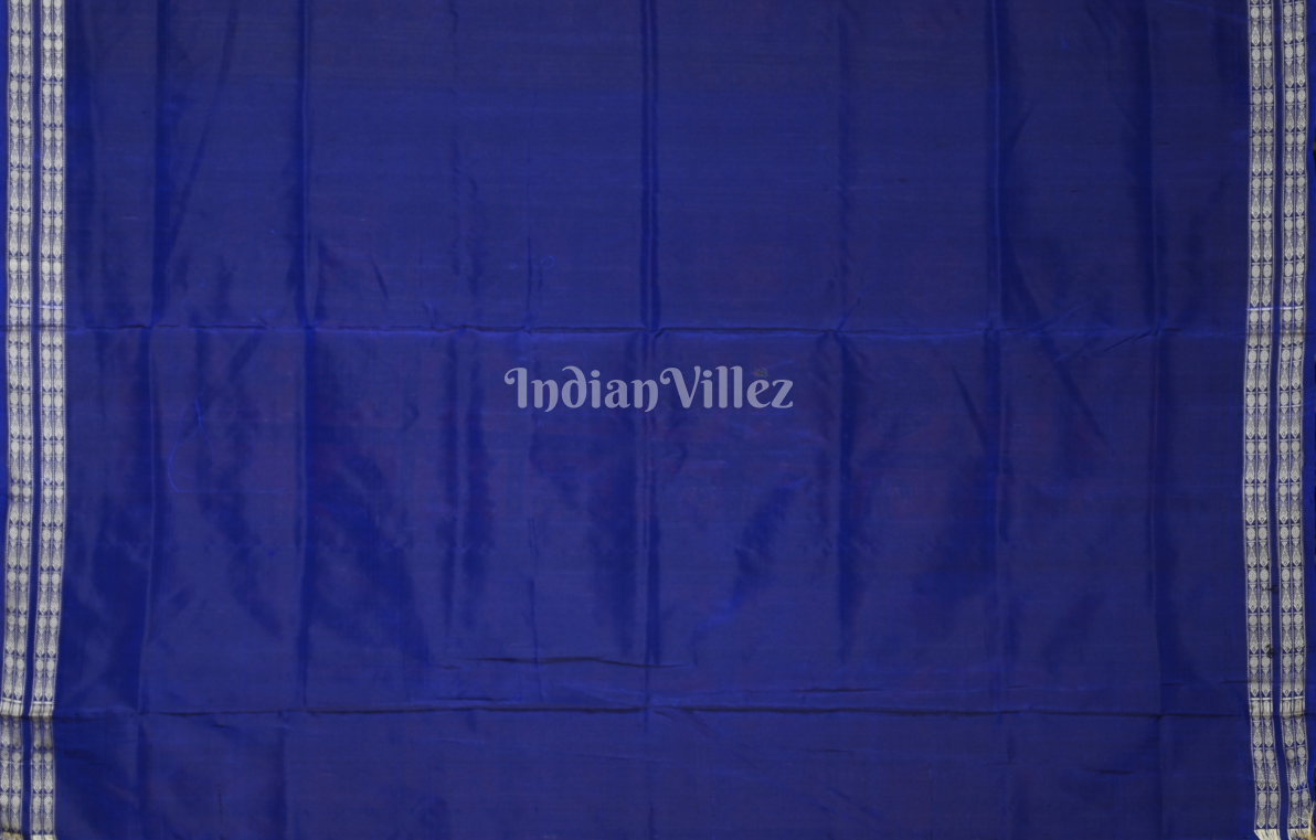 Mustard Yellow Blue Nabakothi Odisha Ikat Sambalpuri Silk Saree
