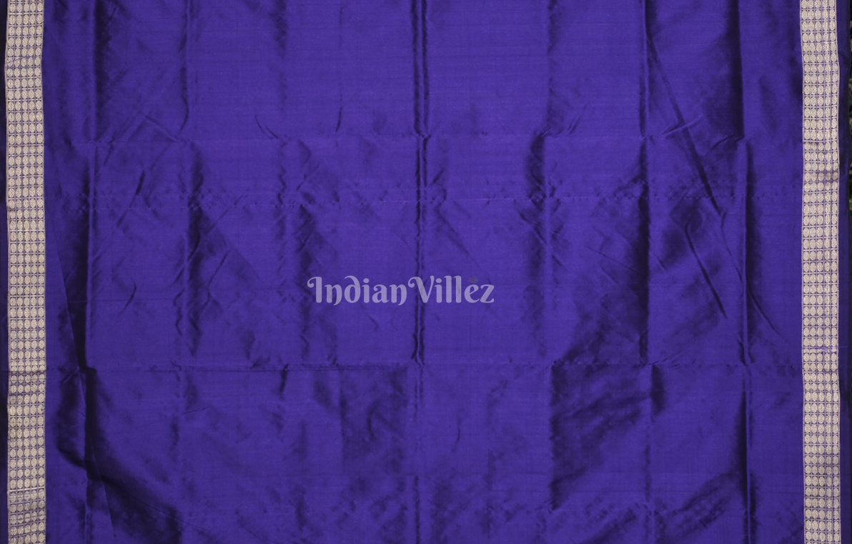 Blue Purple Dolabedi Odisha Ikat Bomkai Sambalpuri Ikat Silk Saree